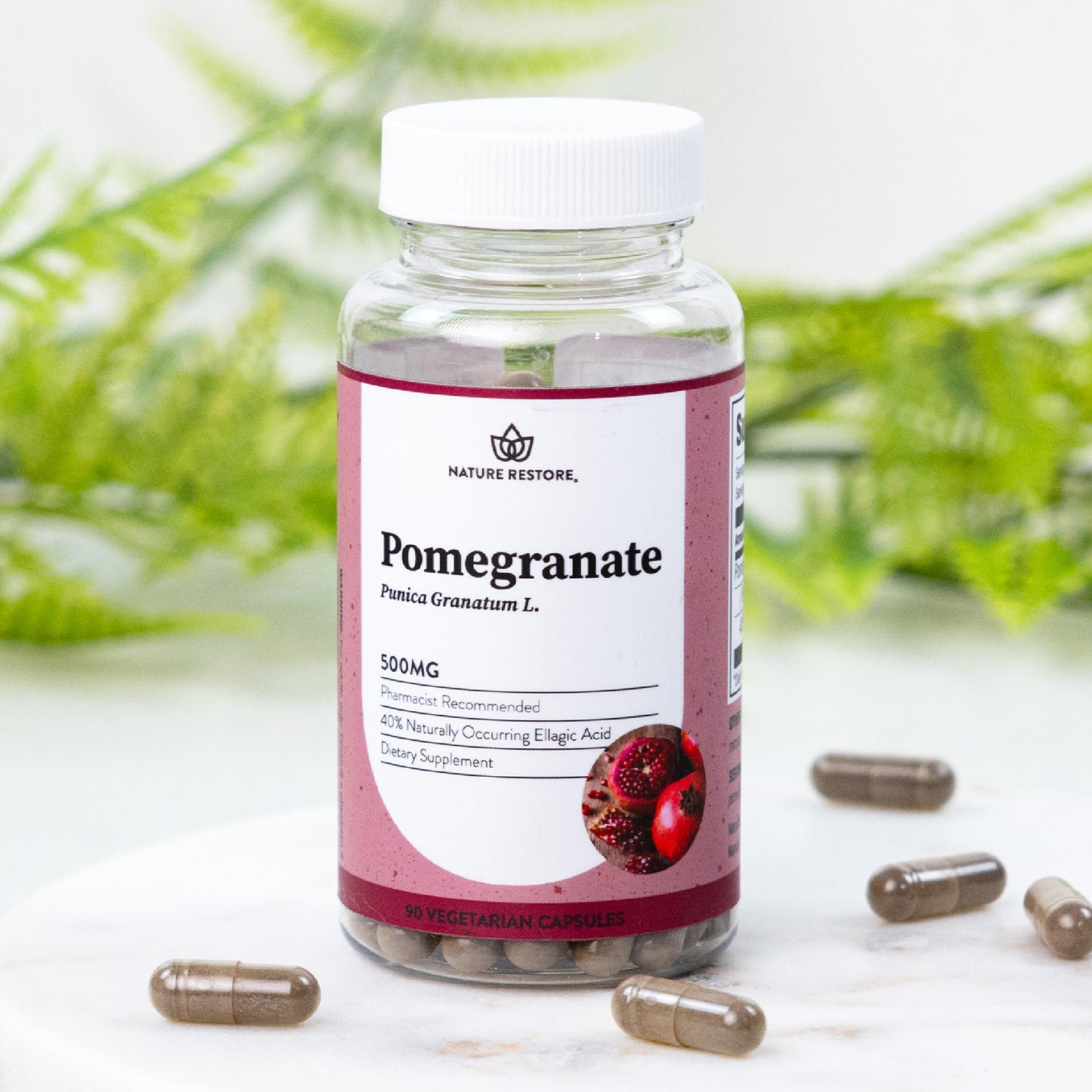 Nature Restore Premium Pomegranate Extract Supplement Capsules 90 Count