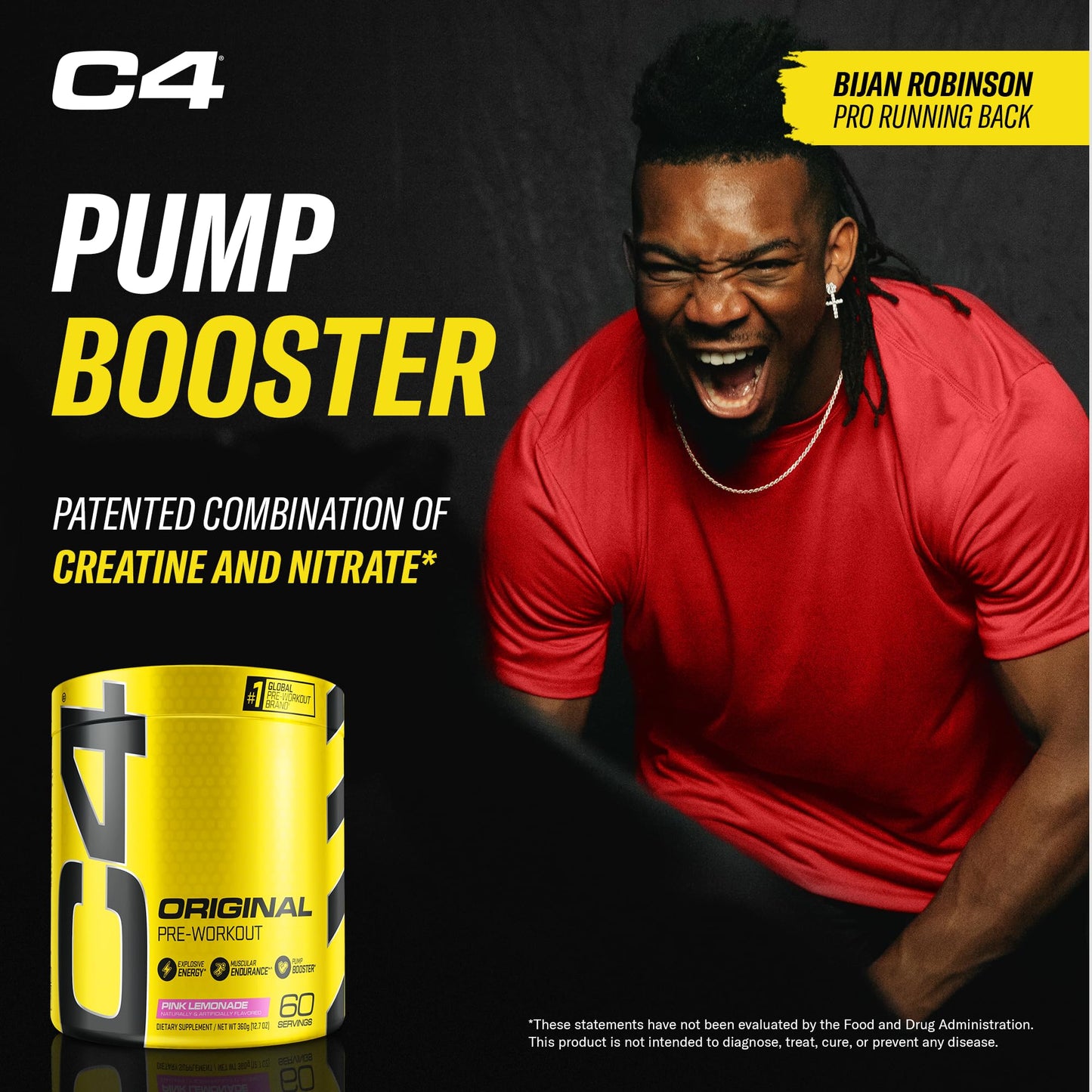 C4 Original Pre Workout Powder Pink Lemonade 12.7 Ounce