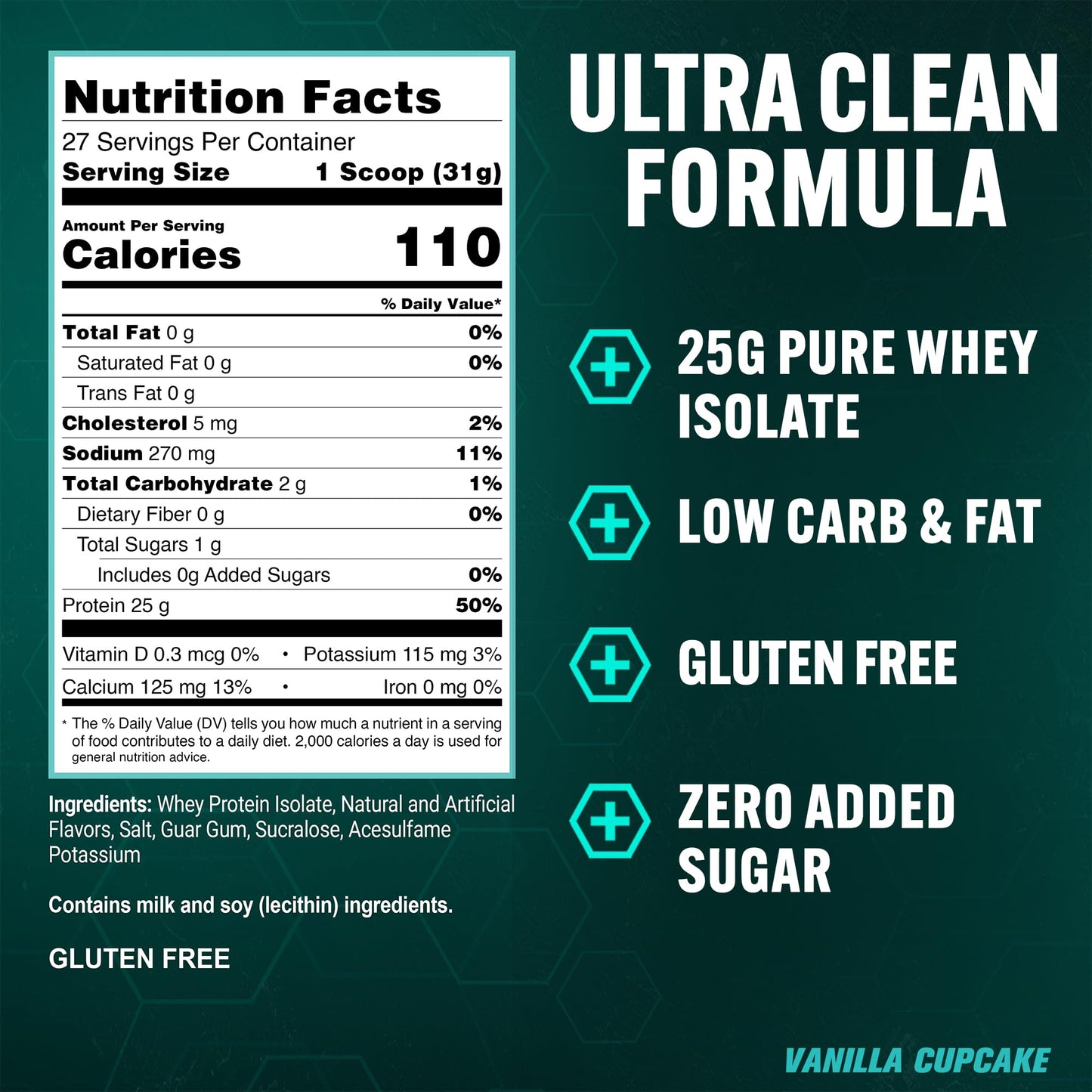 PEScience Isolate Whey Protein Powder Vanilla Cupcake, 29 Servings