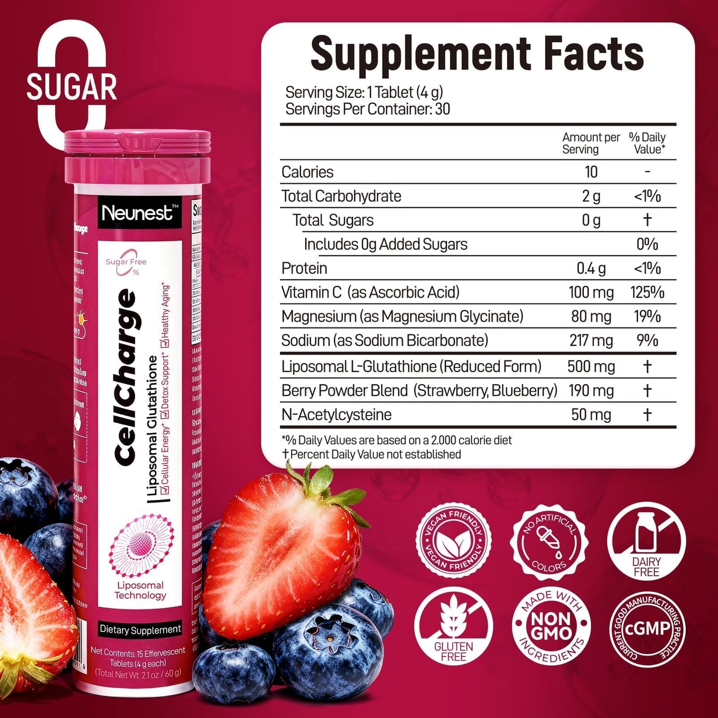 NEUNEST Liposomal Glutathione Tablet 30 Count