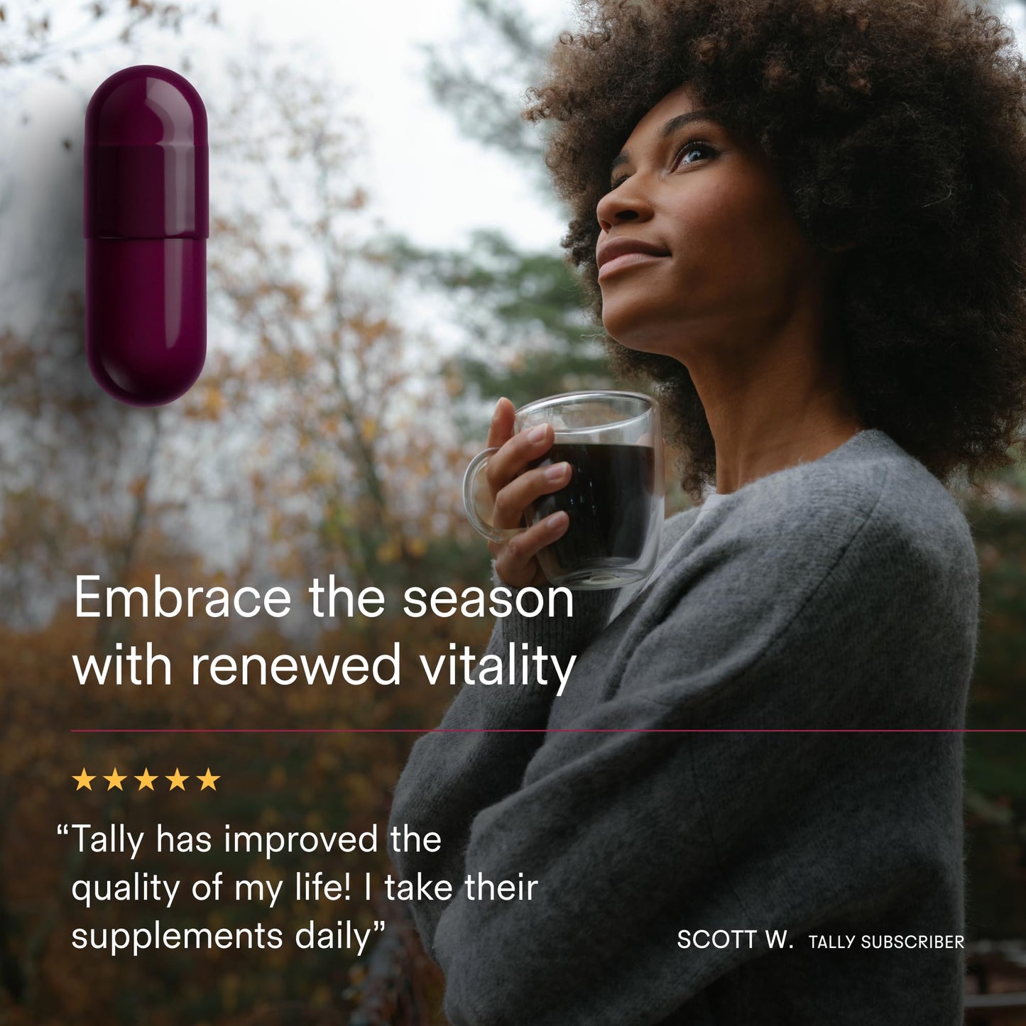 Tally Health Healthy Aging Longevity Supplement, Spermidine Cellular Health, 120 Capsules