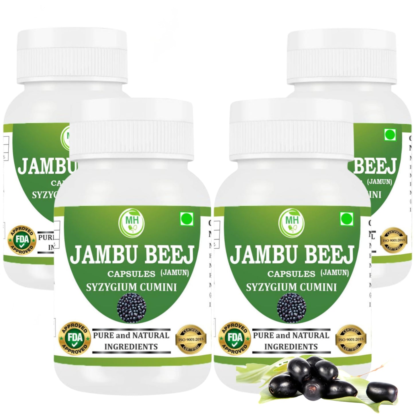 Generic Jambu Beej (Syzygium cumini) Capsules, 240 Capsules