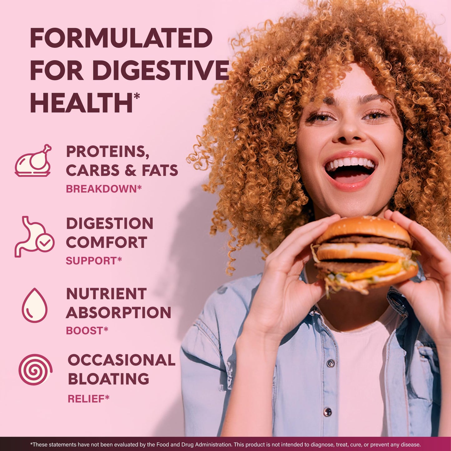 NUTRAHARMONY Digestive Enzymes for Women - Multi Digestive Enzymes with Papaya, Bromelain, Probiotic & Prebiotics - Gut & Digestion Support, 90 Capsules