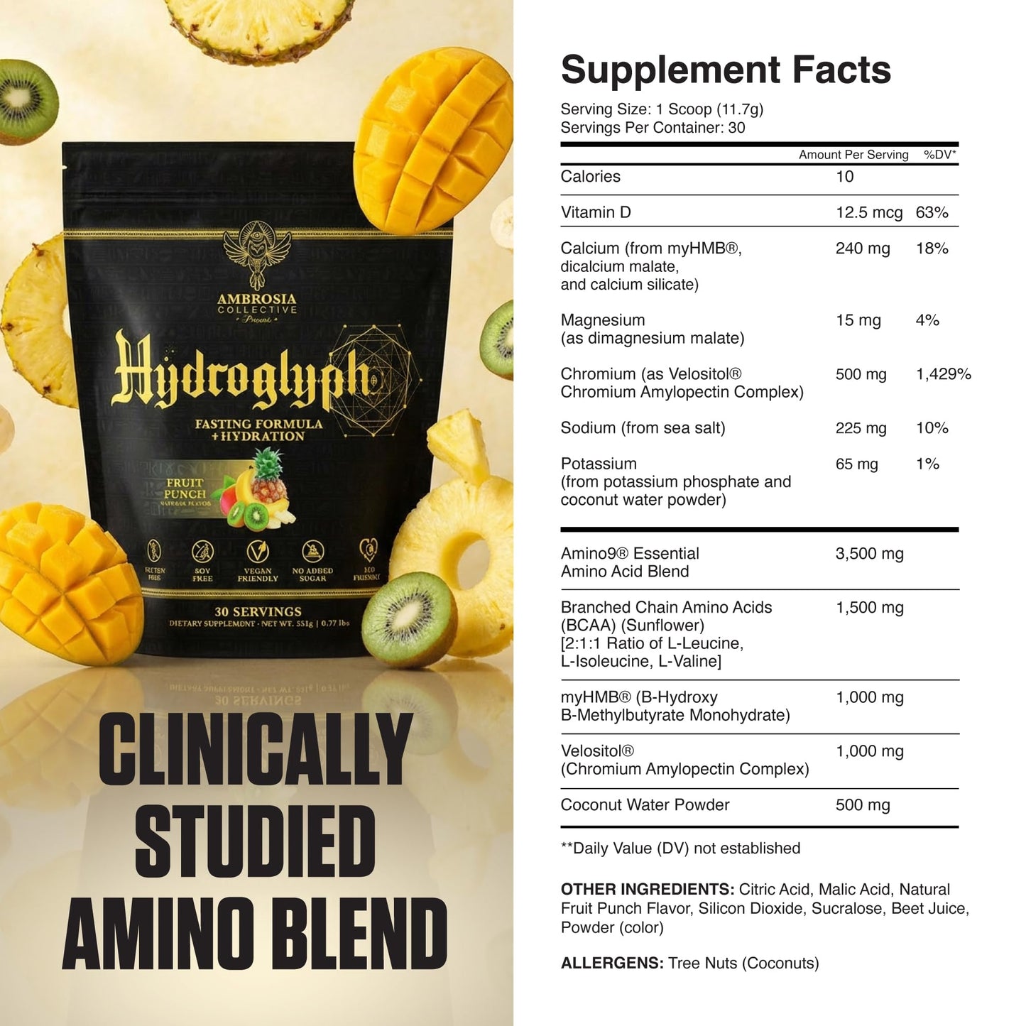 Ambrosia Fasting Electrolytes Powder, 13.12 Ounce