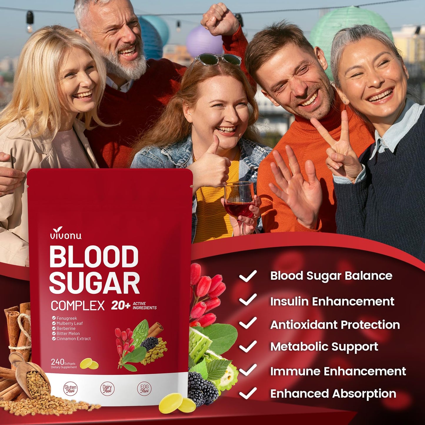 VivoNu Blood Sugar Complex Supplement Capsule, 240 Count
