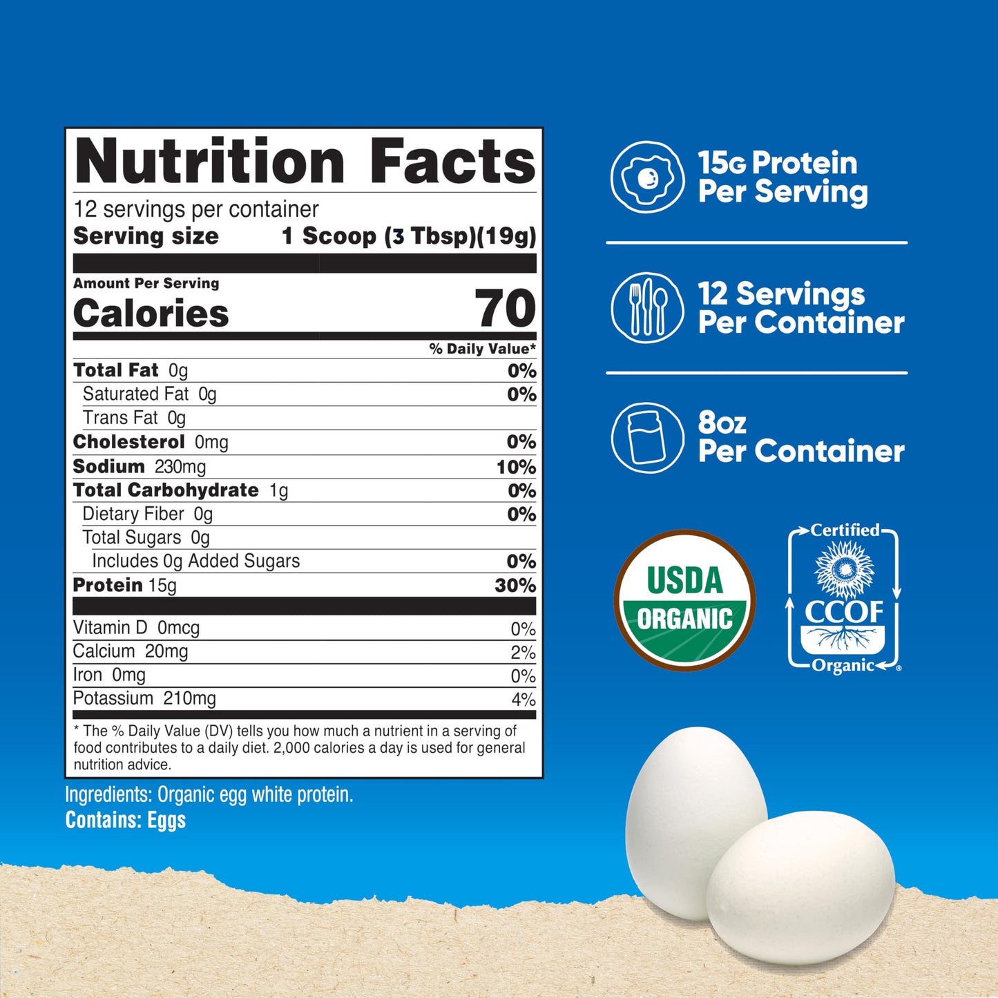 Nutricost Organic Egg White Protein Powder 8.1 Ounce