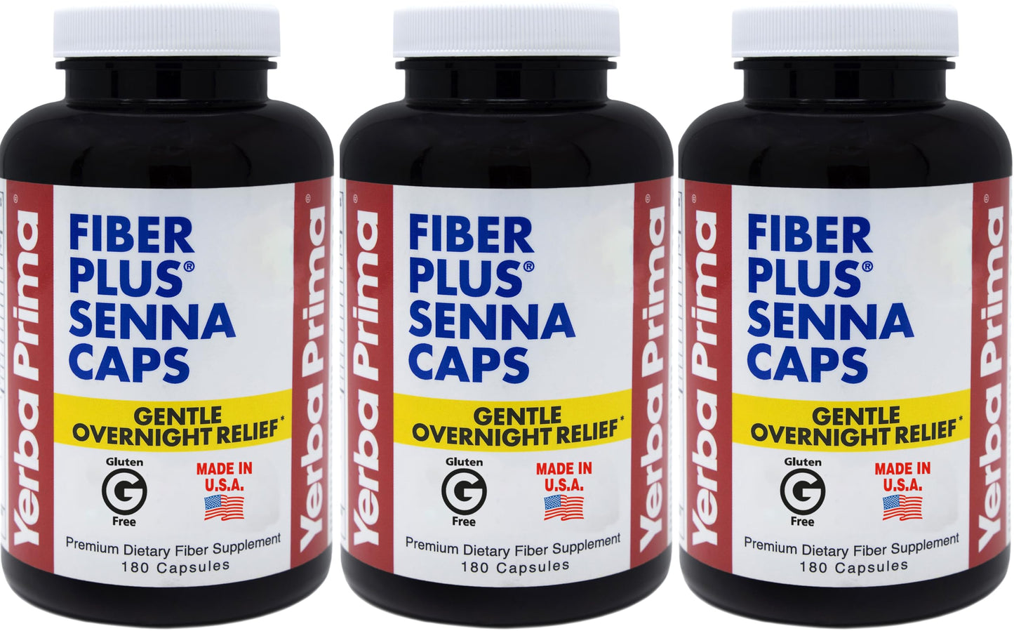 Yerba Prima Fiber Plus Senna Capsules, 540 Capsules