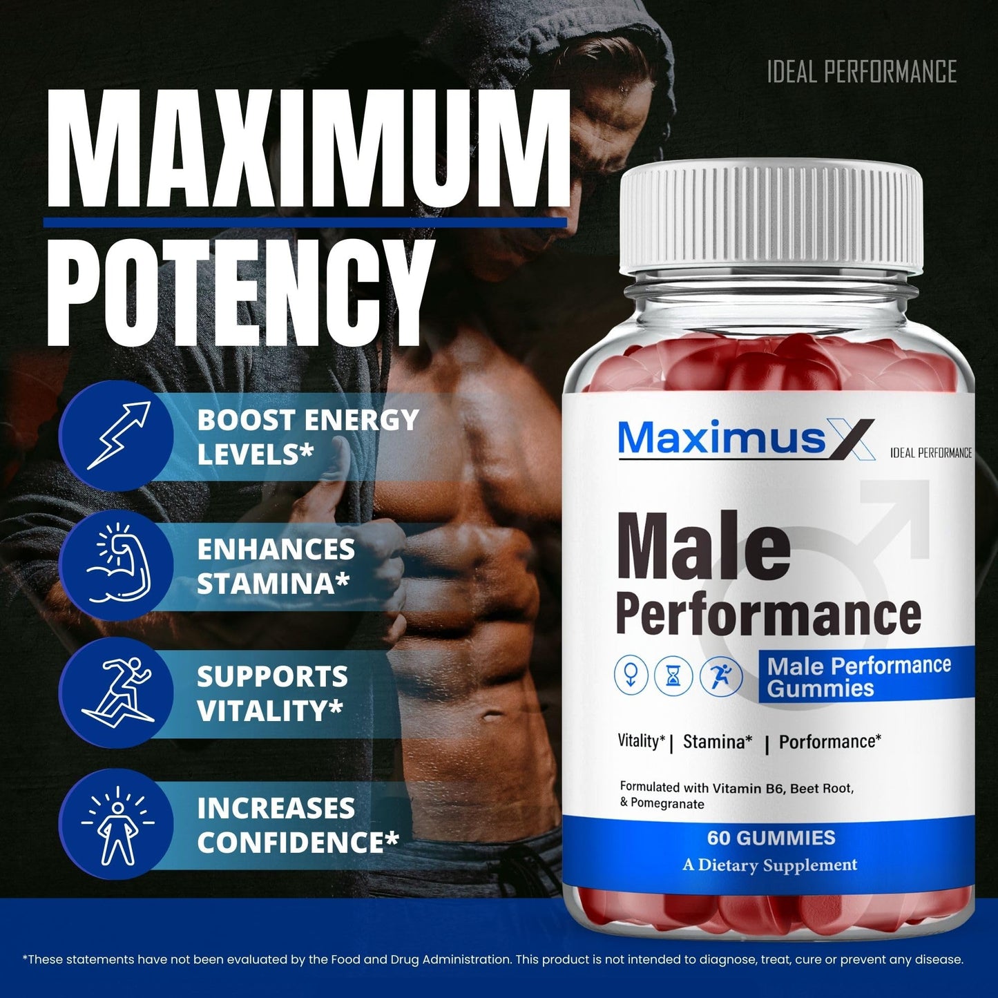 IDEAL PERFORMANCE Maximus X Gummies 120 Count