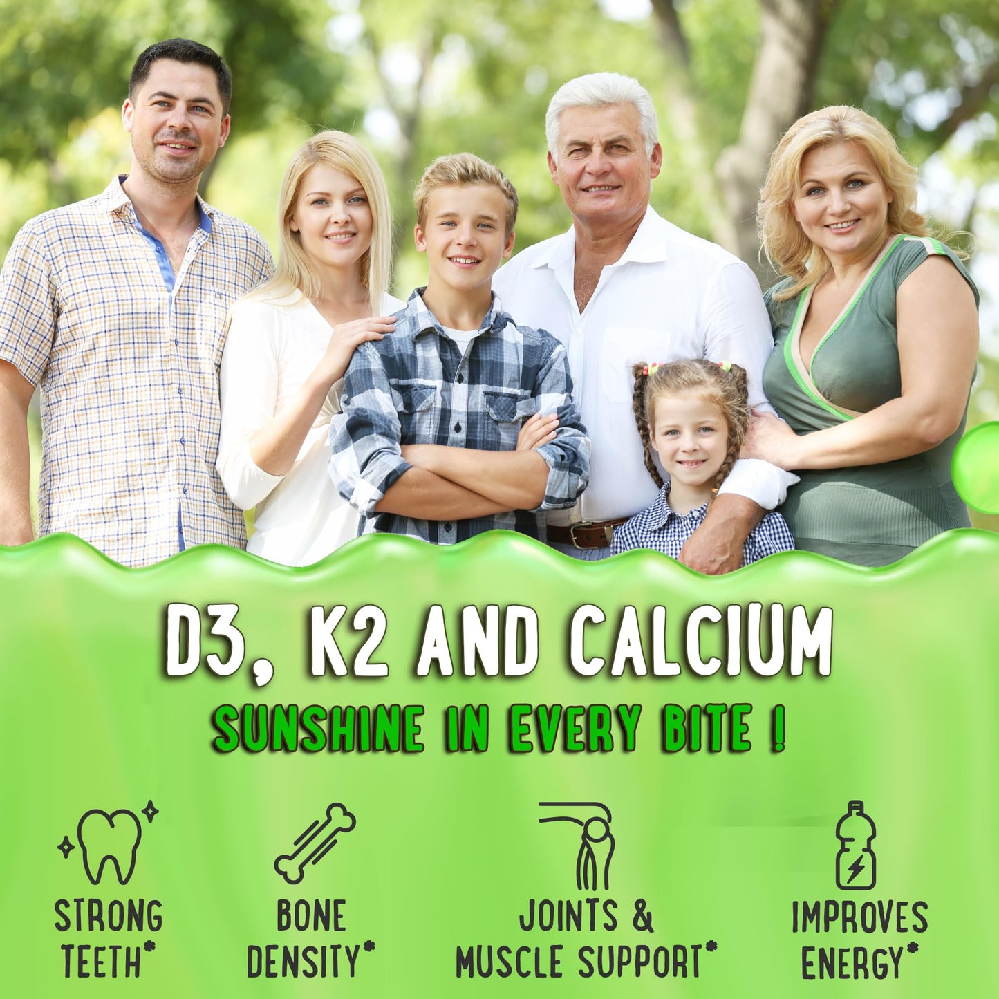 OH MY CHEWY Magnesium + D3K2 Gummies Bundle – 2 Bottles (60 Each) – Strawberry Banana & Apple Kiwi, 120 Gummies