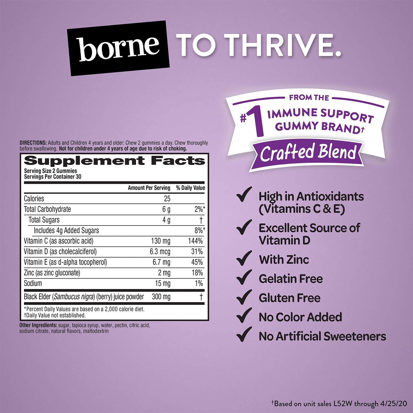 Airborne Elderberry + Zinc & Vitamin C Gummies for Adults, 60 Gummies
