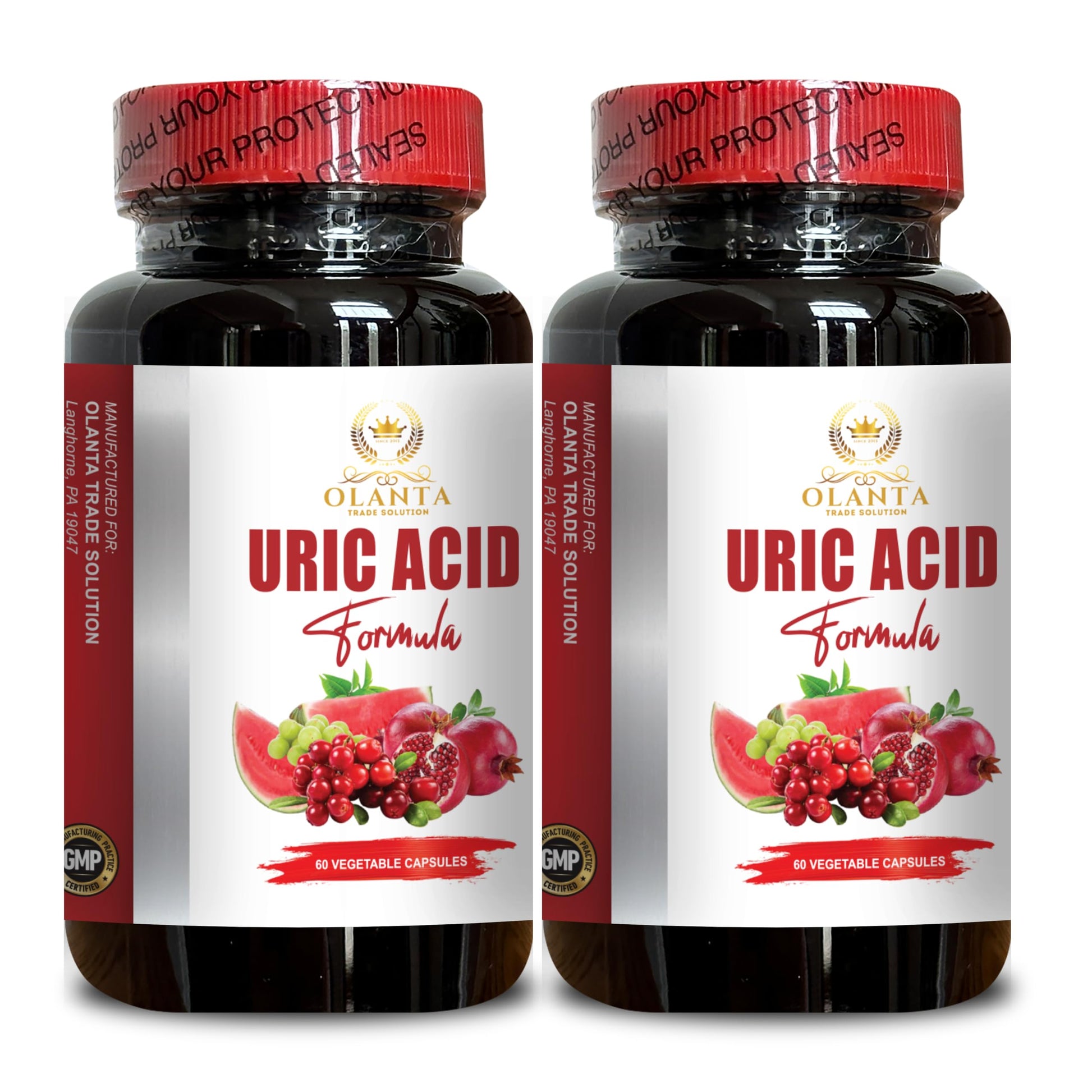 Generic Natural Uric Acid Formula Capsules, 120 Capsules