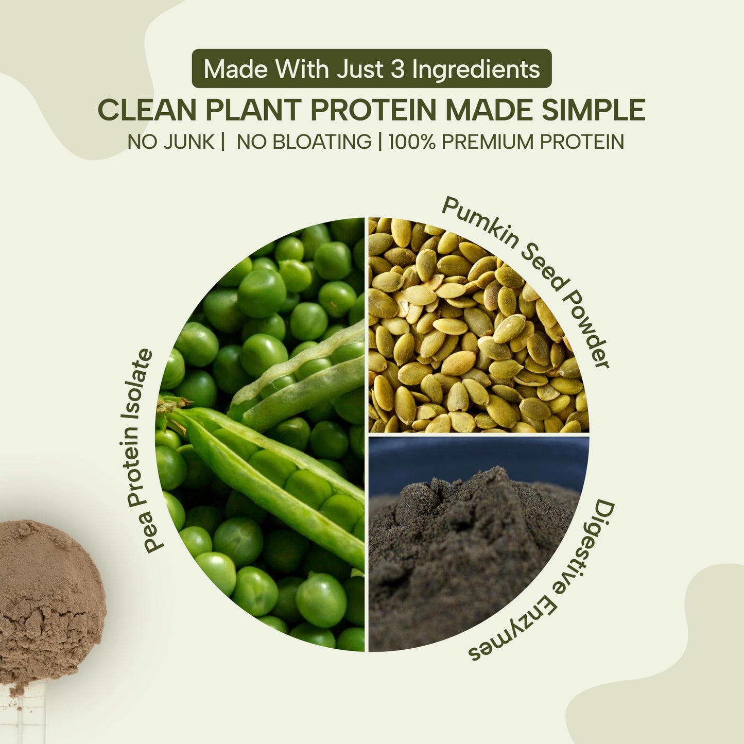 BE ODD Vegan Protein Powder Unflavored, 35 Servings