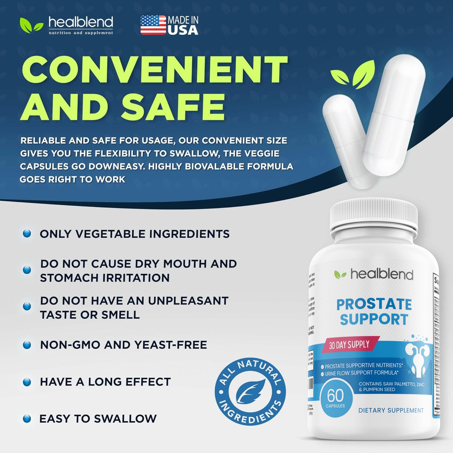 healblend Prostate Formula Prostate Support Supplement Capsule 60 Capsules
