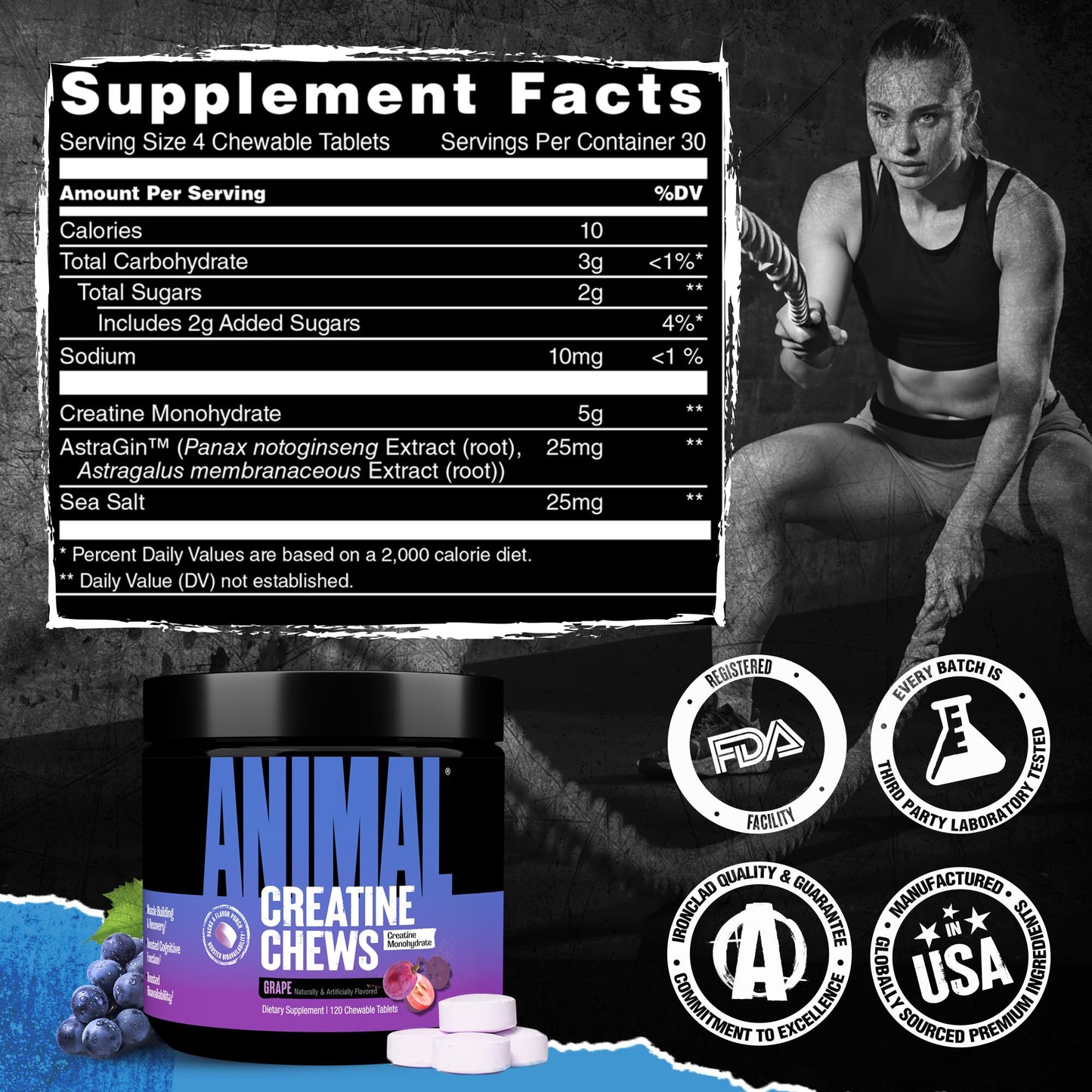 Animal Creatine Chews Chewable 240 Tablets