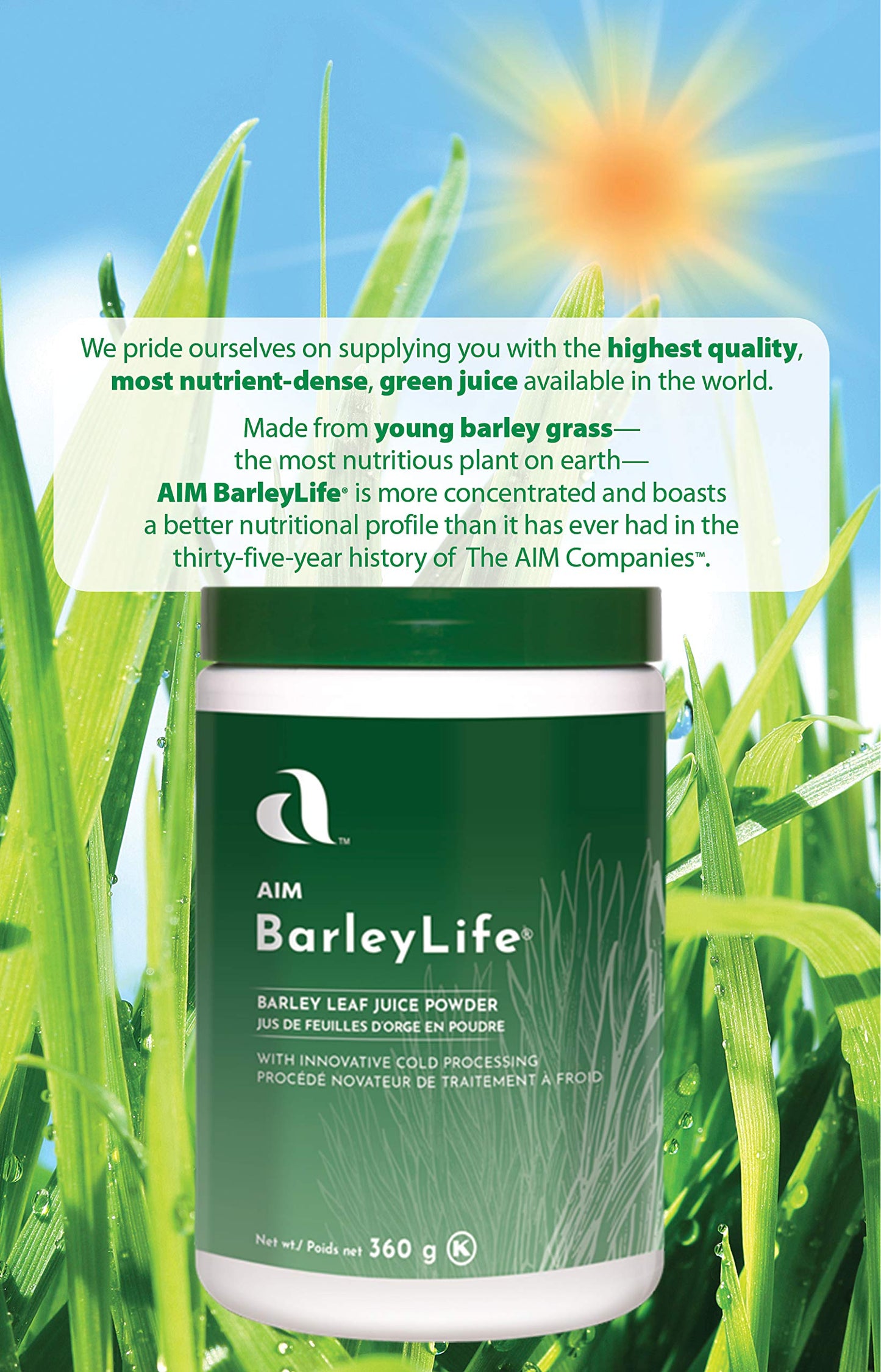 AIM International BarleyLife Barley Grass Powder, 12.7 oz