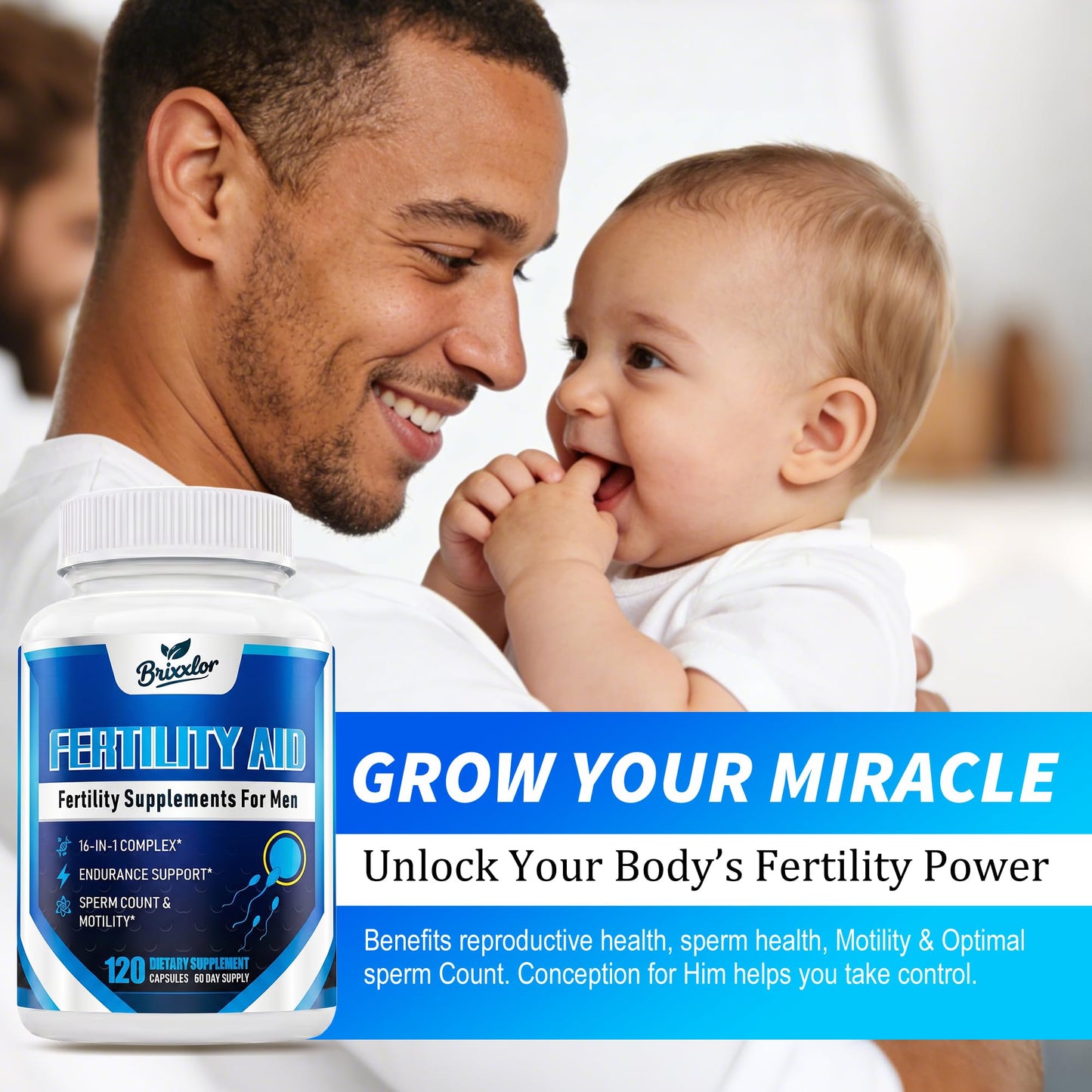 Ulvara Male Fertility Supplements with CoQ10, Maca Root, Zinc, 120 Capsules