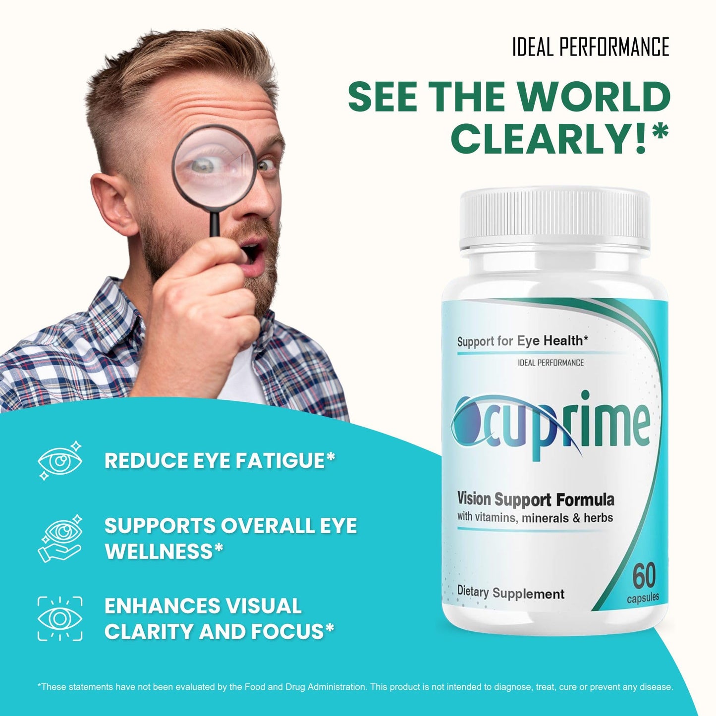 IDEAL PERFORMANCE Ocuprime for Eyes Vision Supplement Capsules 300