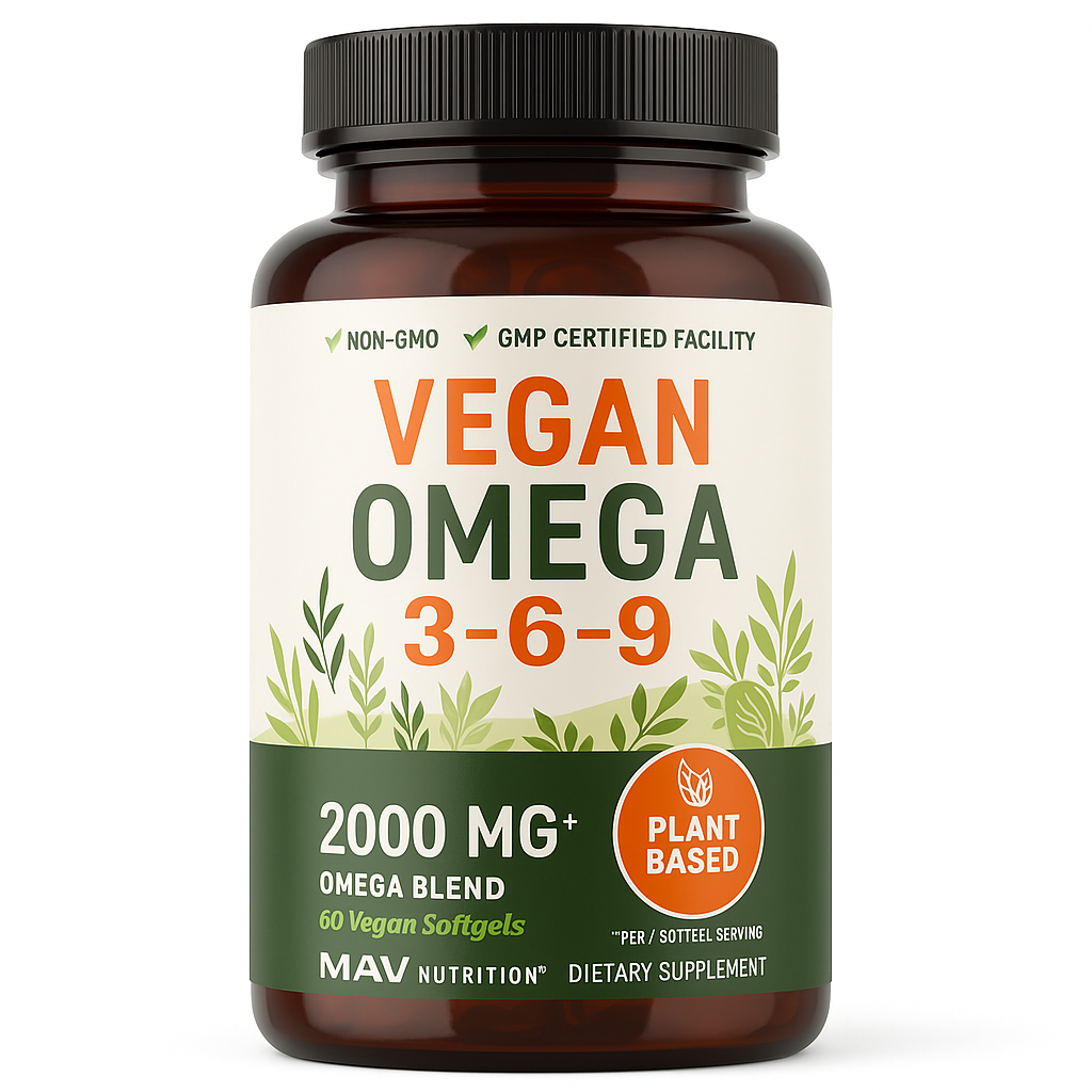 MAV Nutrition Vegan Omega 3-6-9 Softgels, 60 Count