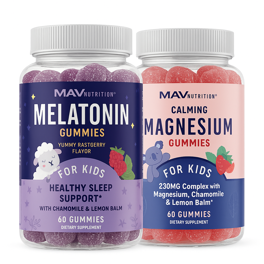 MAV NUTRITION Magnesium & Melatonin Gummies for Kids — 120 Gummies