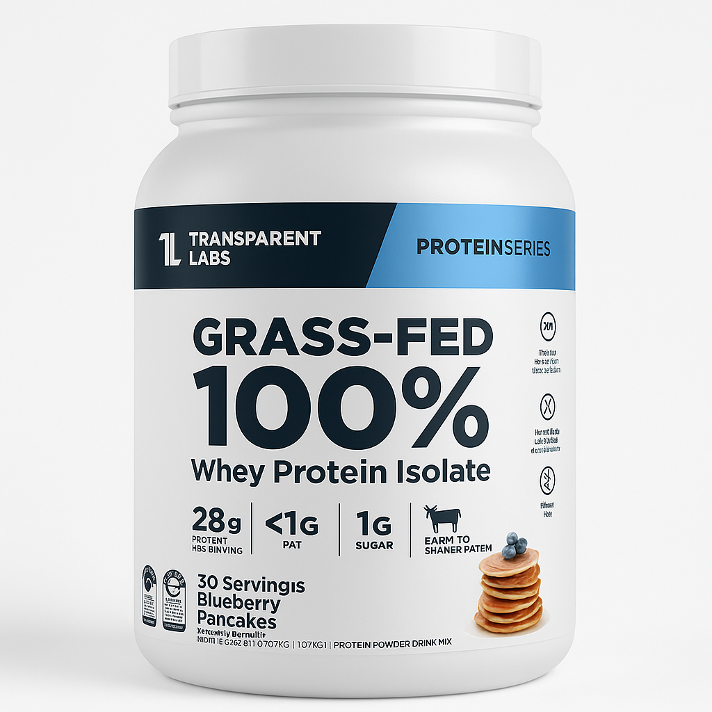 Transparent Labs Grass-Fed Whey Protein Powder – 30 Servings