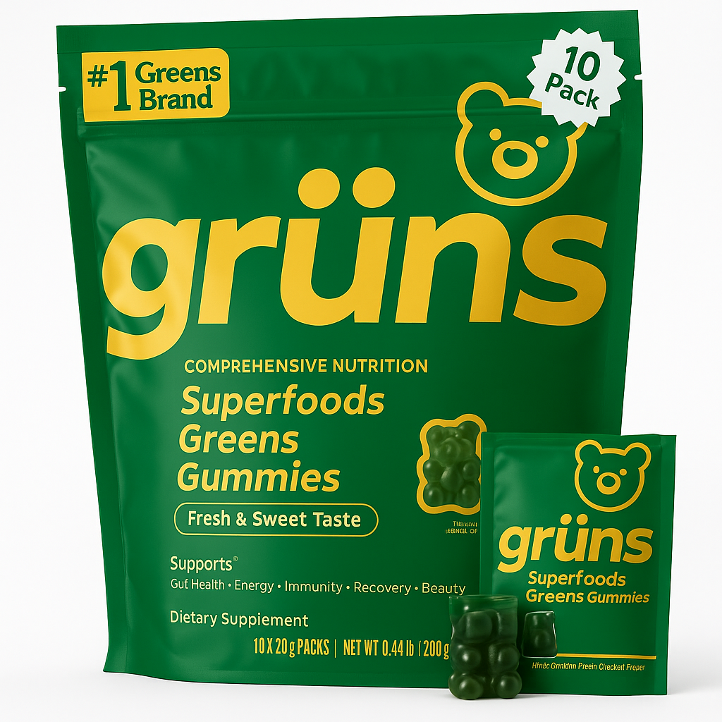Grüns Adult Greens Gummies & Daily Multivitamin – 10 Count