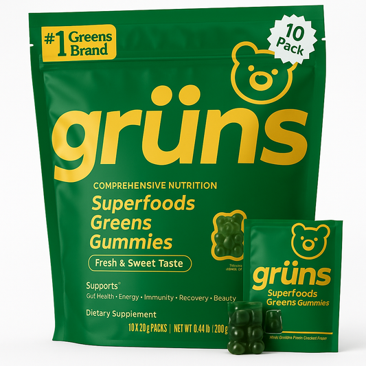 Grüns Adult Greens Gummies & Daily Multivitamin – 10 Count