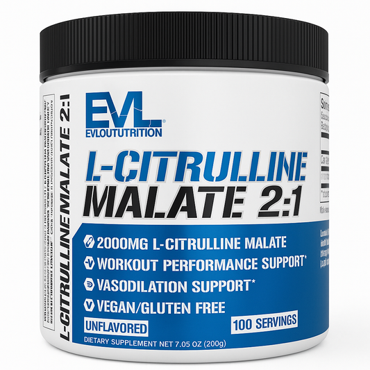 EVL Nutrition L-Citrulline Malate 2:1 Powder, Pack of 1, Unflavored