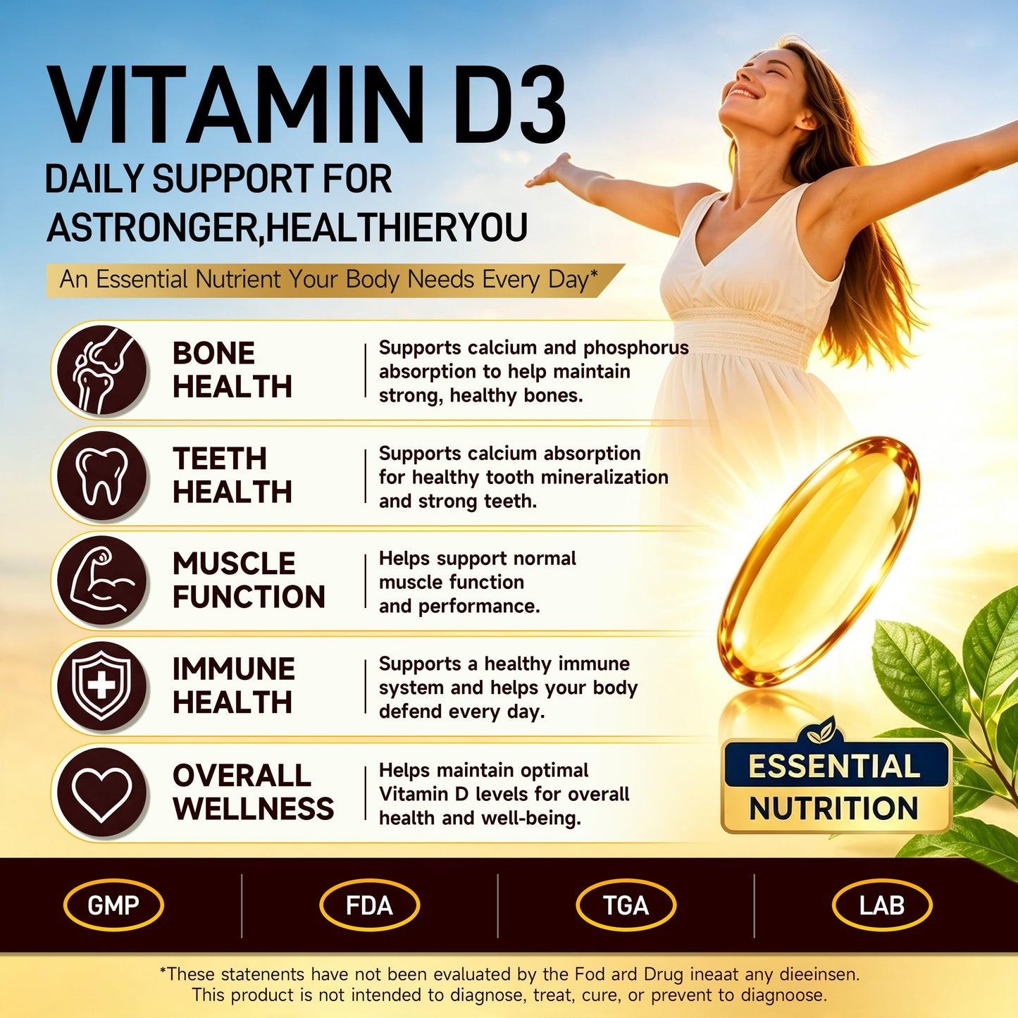 NUTRITION29 Vitamin D3 5000 IU (125 mcg) Softgels, 360