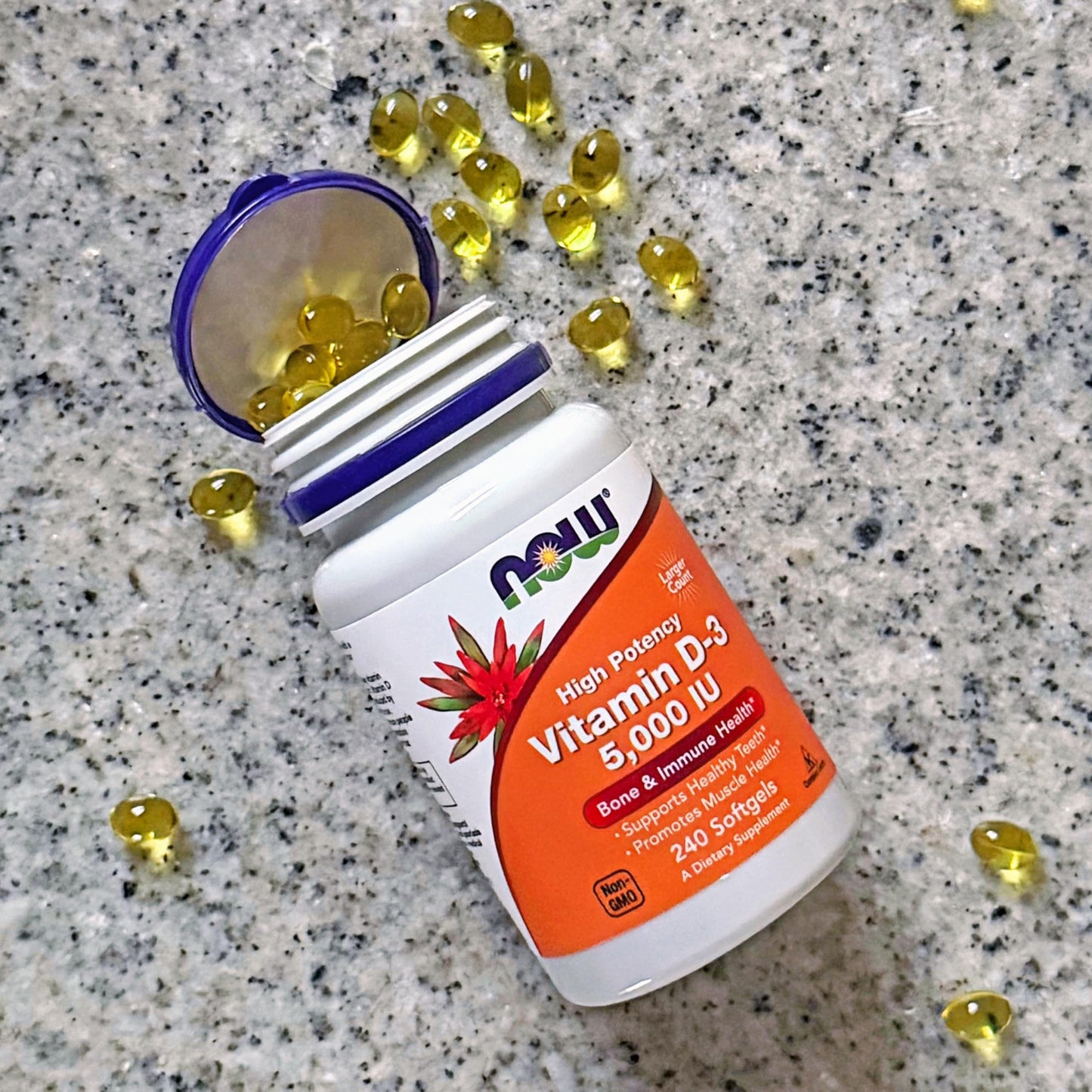 NOW Foods Vitamin D-3 5000 IU Capsule, 250 Veg Capsules