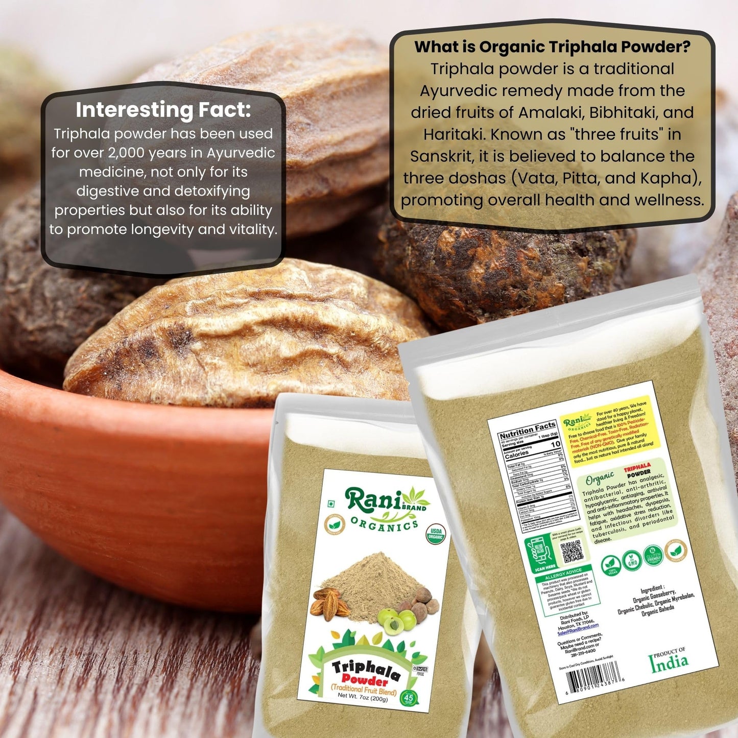 Rani Organic Triphla Powder 7 oz