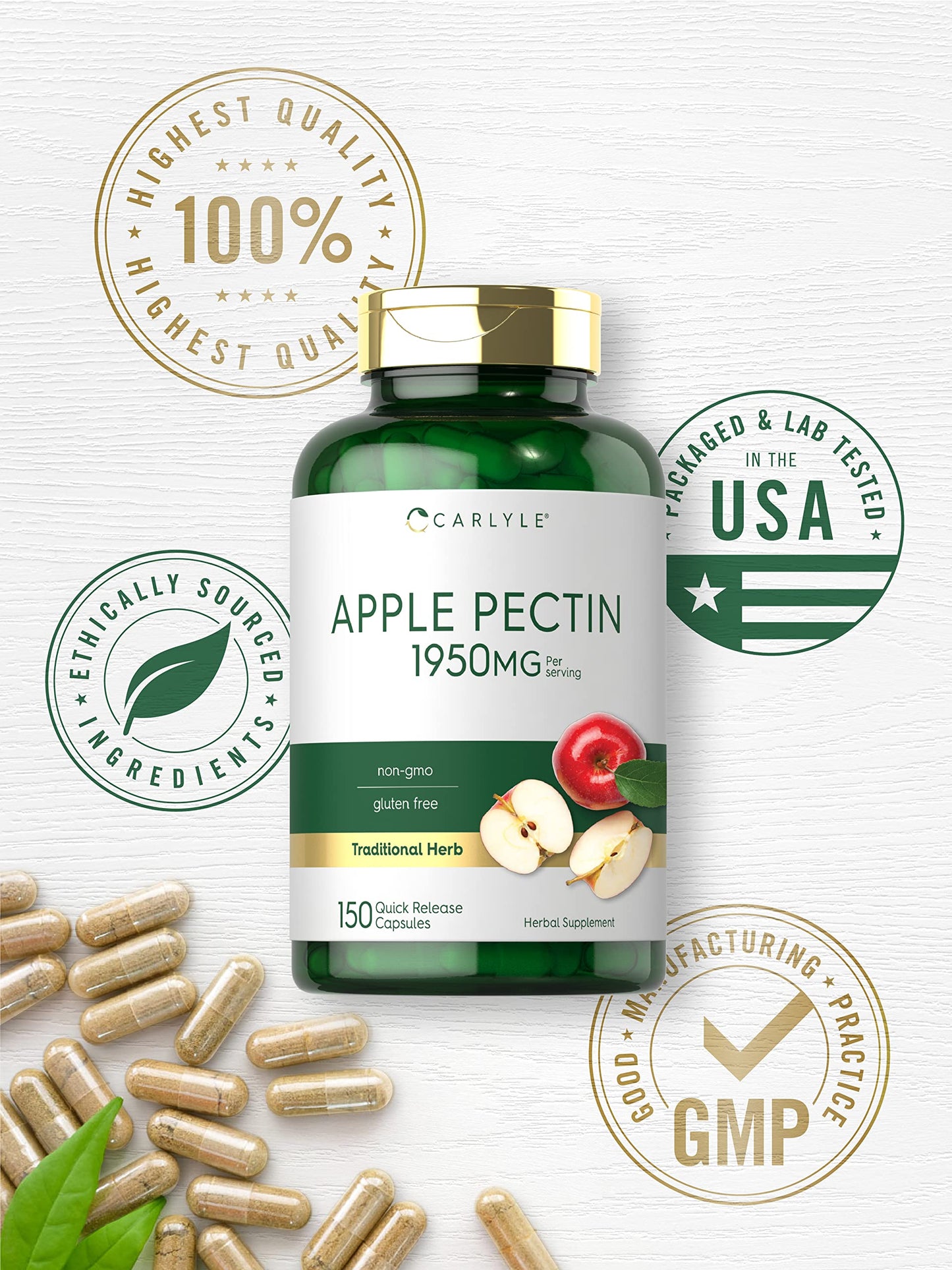 Carlyle Apple Pectin Capsules 150 Count
