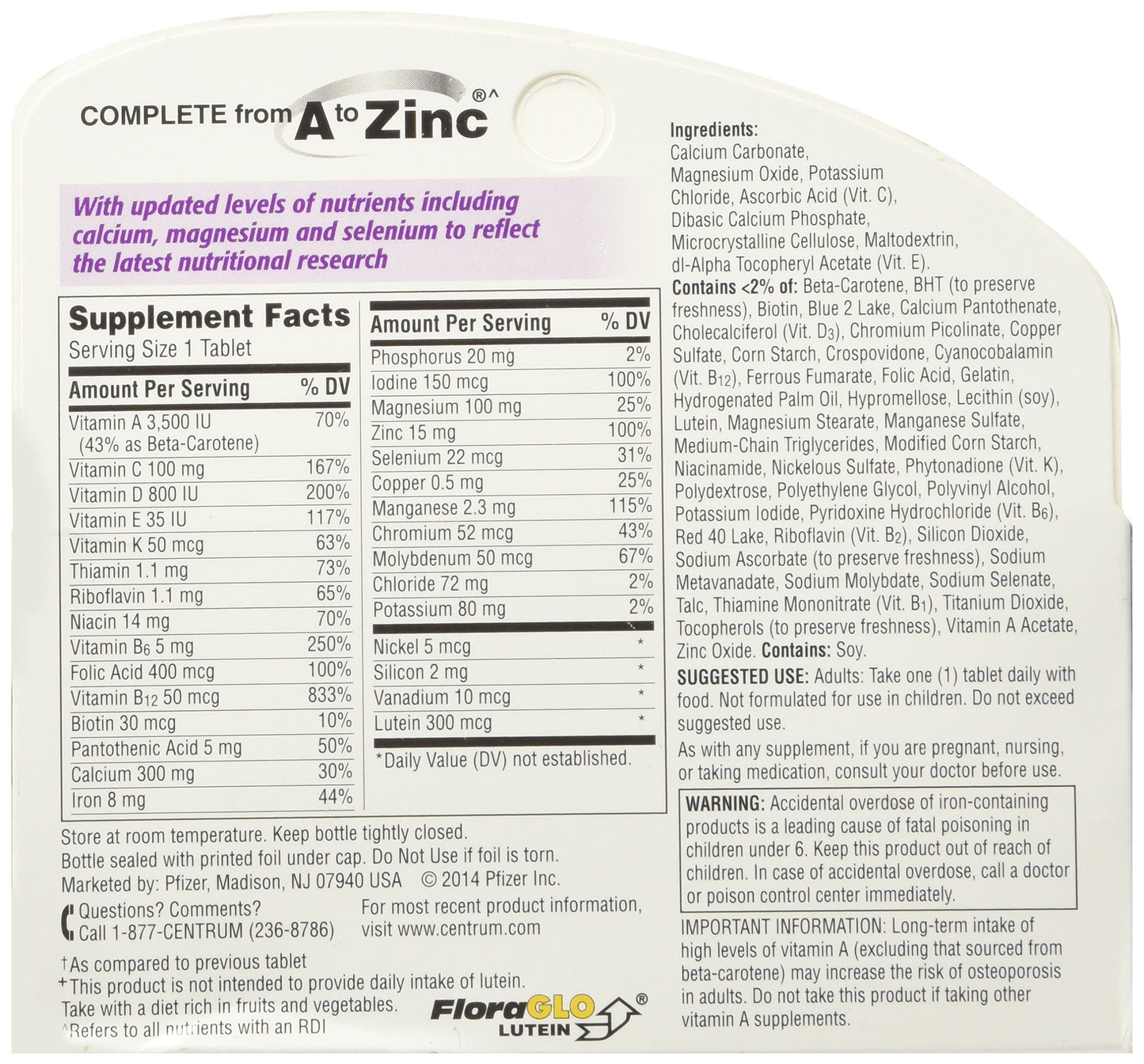 Centrum Silver Women Multivitamin / Multimineral Supplement Tablet, 100 Count