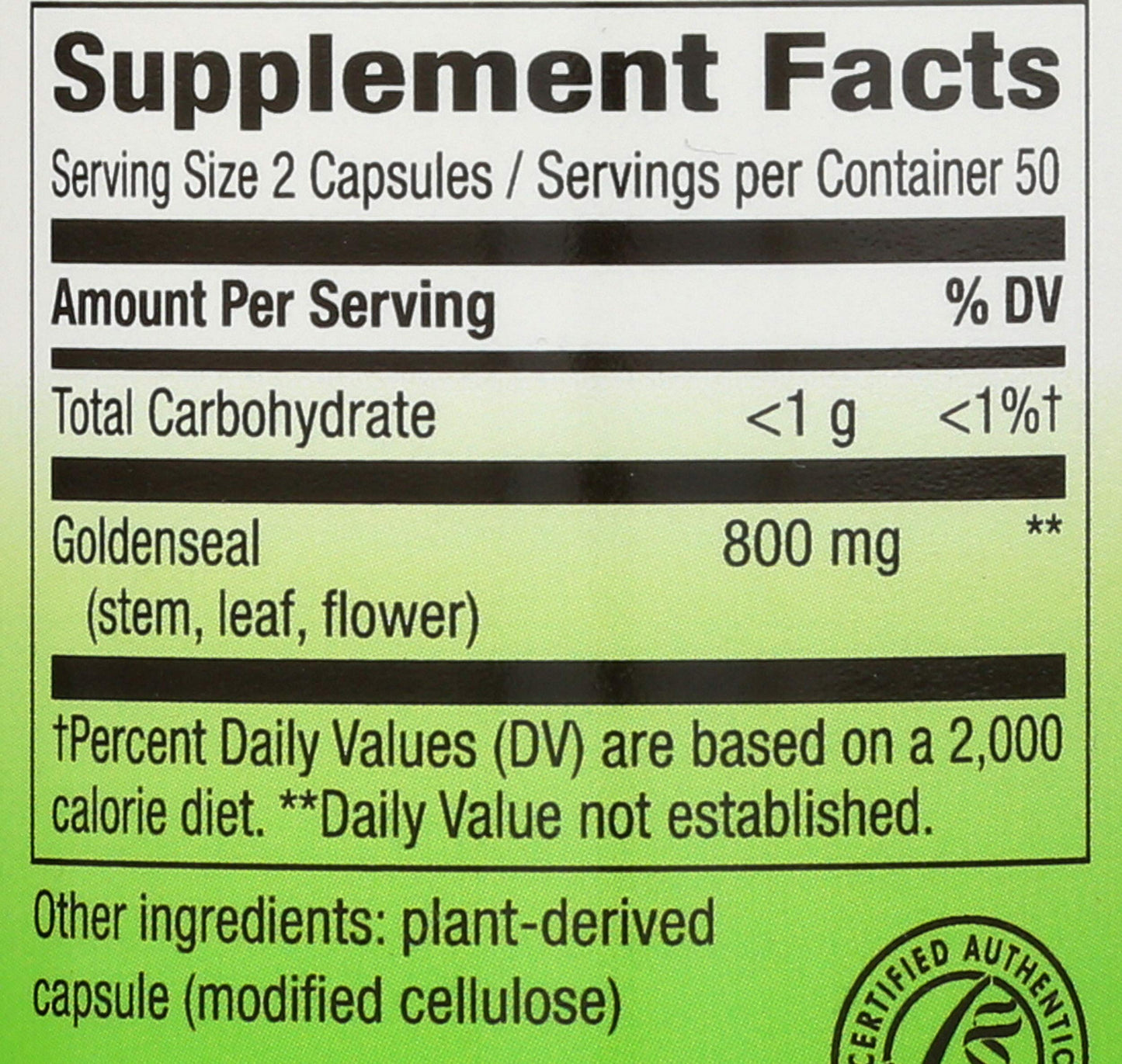 Nature's Way Goldenseal Herb Capsules, 100 Capsules
