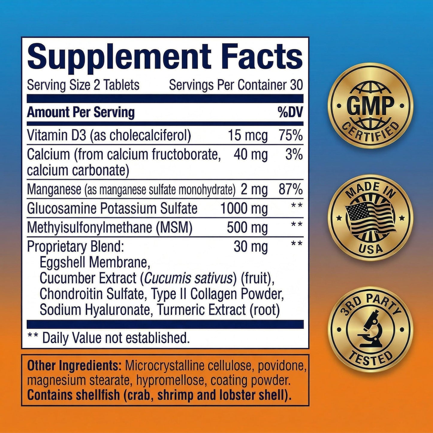 Joyung Joint Health Supplement Tablets, 60 Tablets