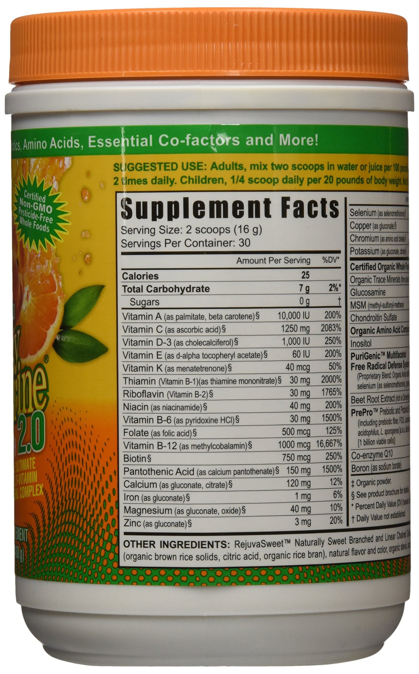 Youngevity Beyond Tangy Tangerine 2.0 Citrus Peach Fusion Powder 16