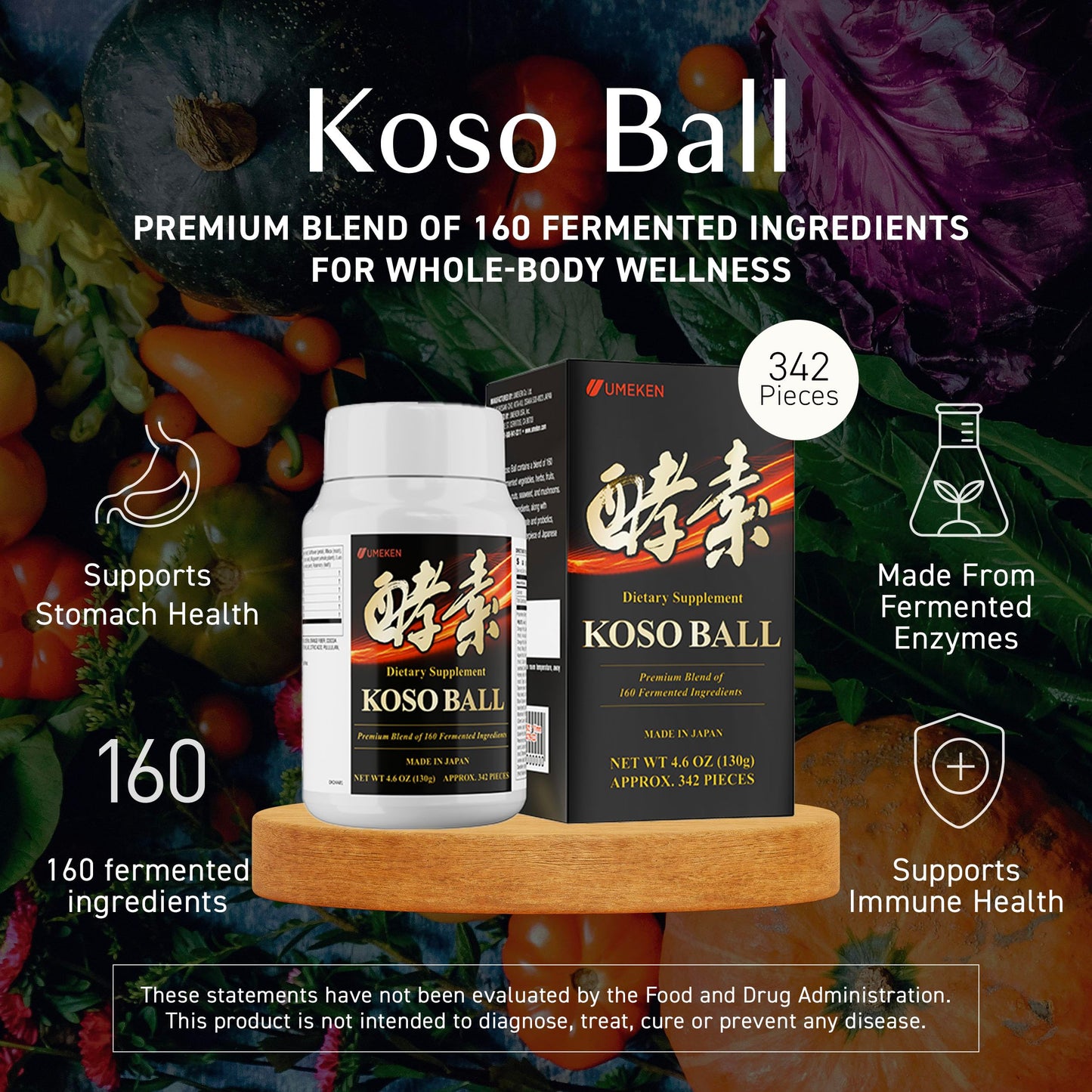 Umeken Koso Ball Infused with Pure 160 Fermented Ingredients Tablet 684