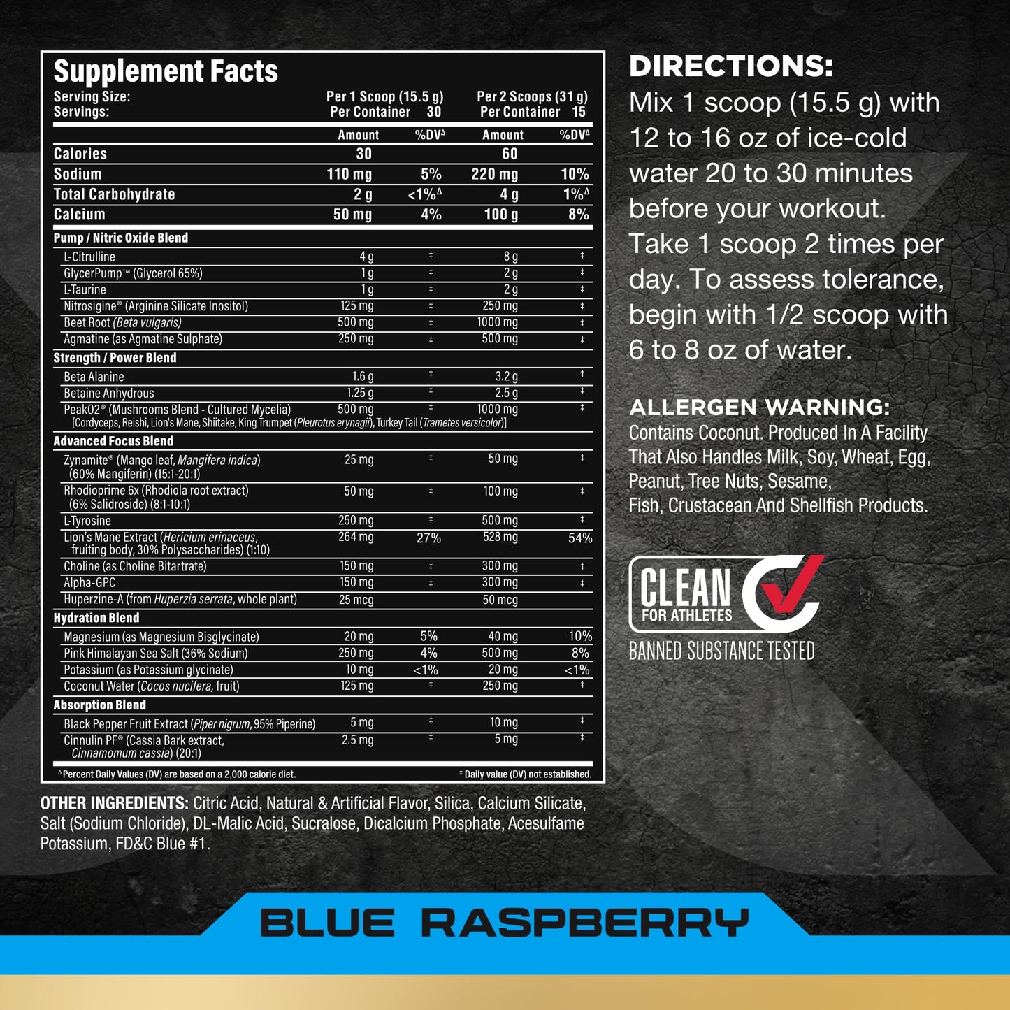 ALLMAX Impact Pump Xtreme Powder, Blue Raspberry, 1.02 Ounce