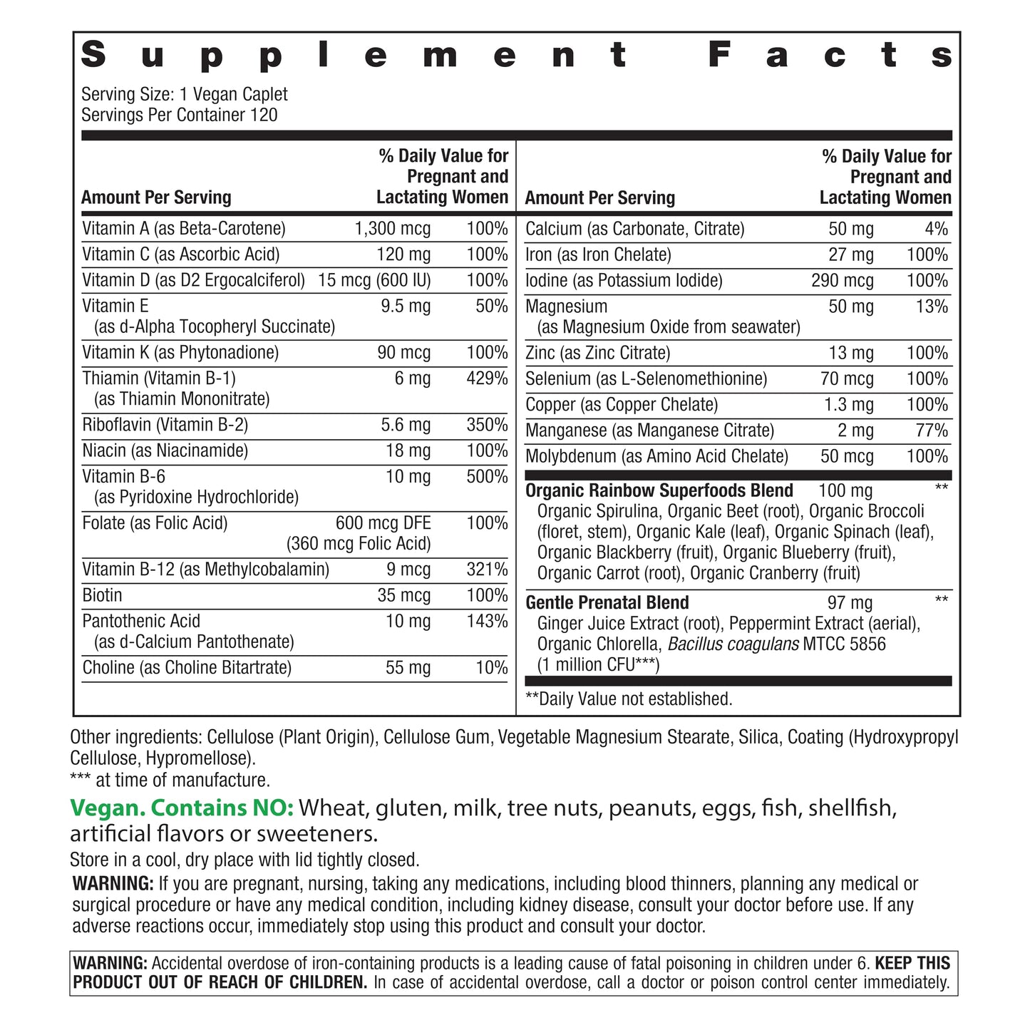 Rainbow Light High-Potency Prenatal One Multivitamin Tablet, 120