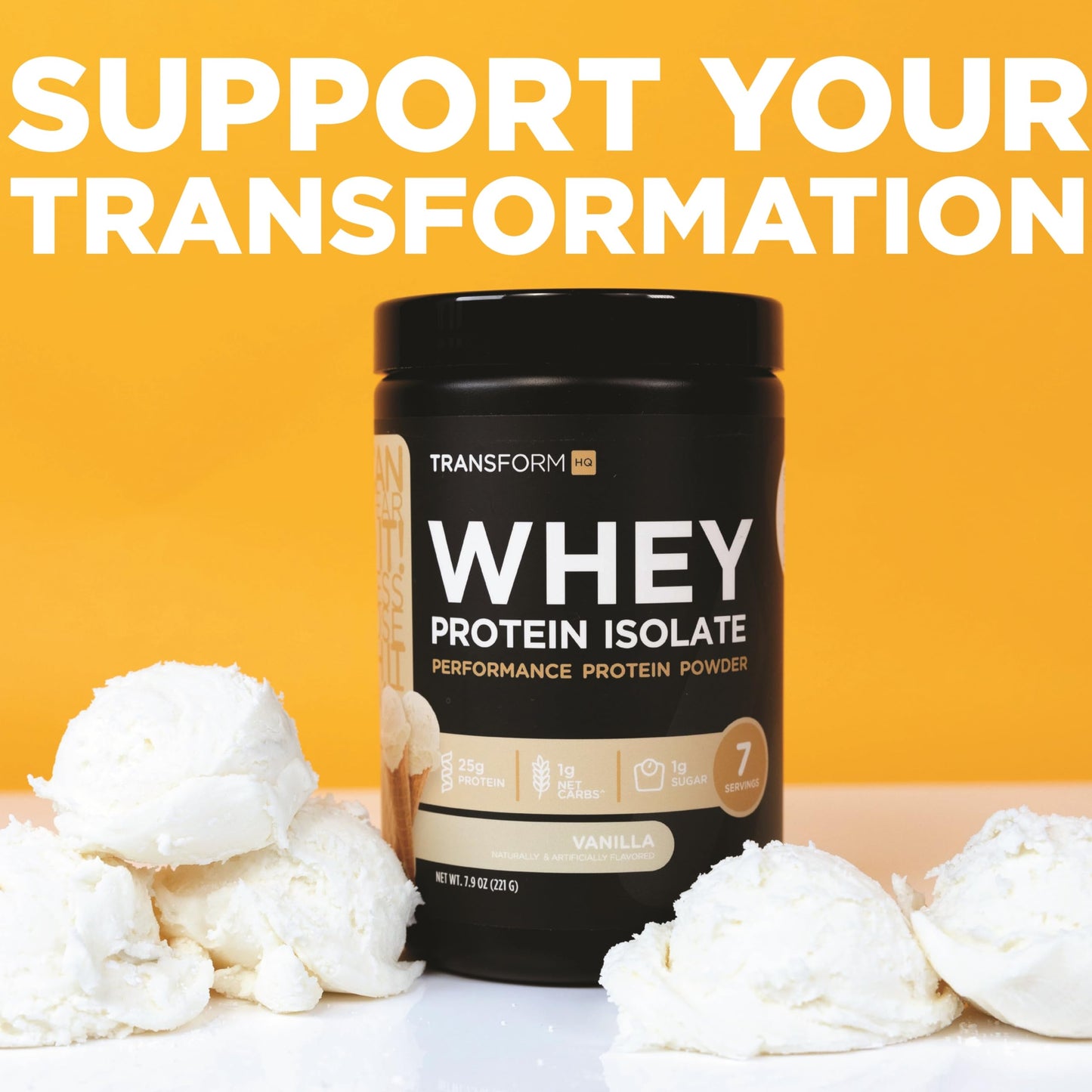 TransformHQ Whey Protein Isolate (WPI) Orange Whip Flavored Protein Powder, 8 oz