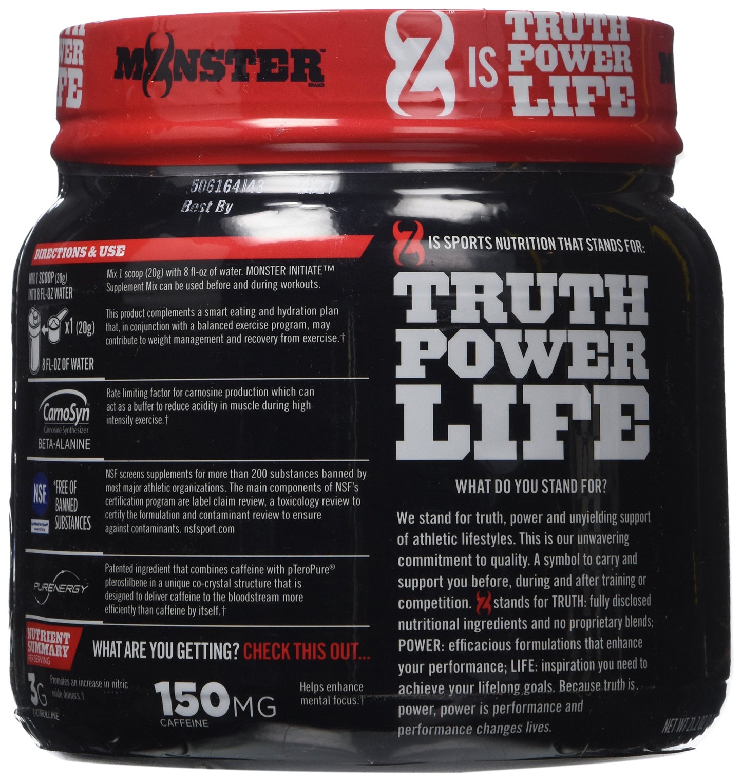 CYTOSPORT Monster Initiate Nutritional Drink, Pre Workout Powder, Grape Flavored, 600 Grams