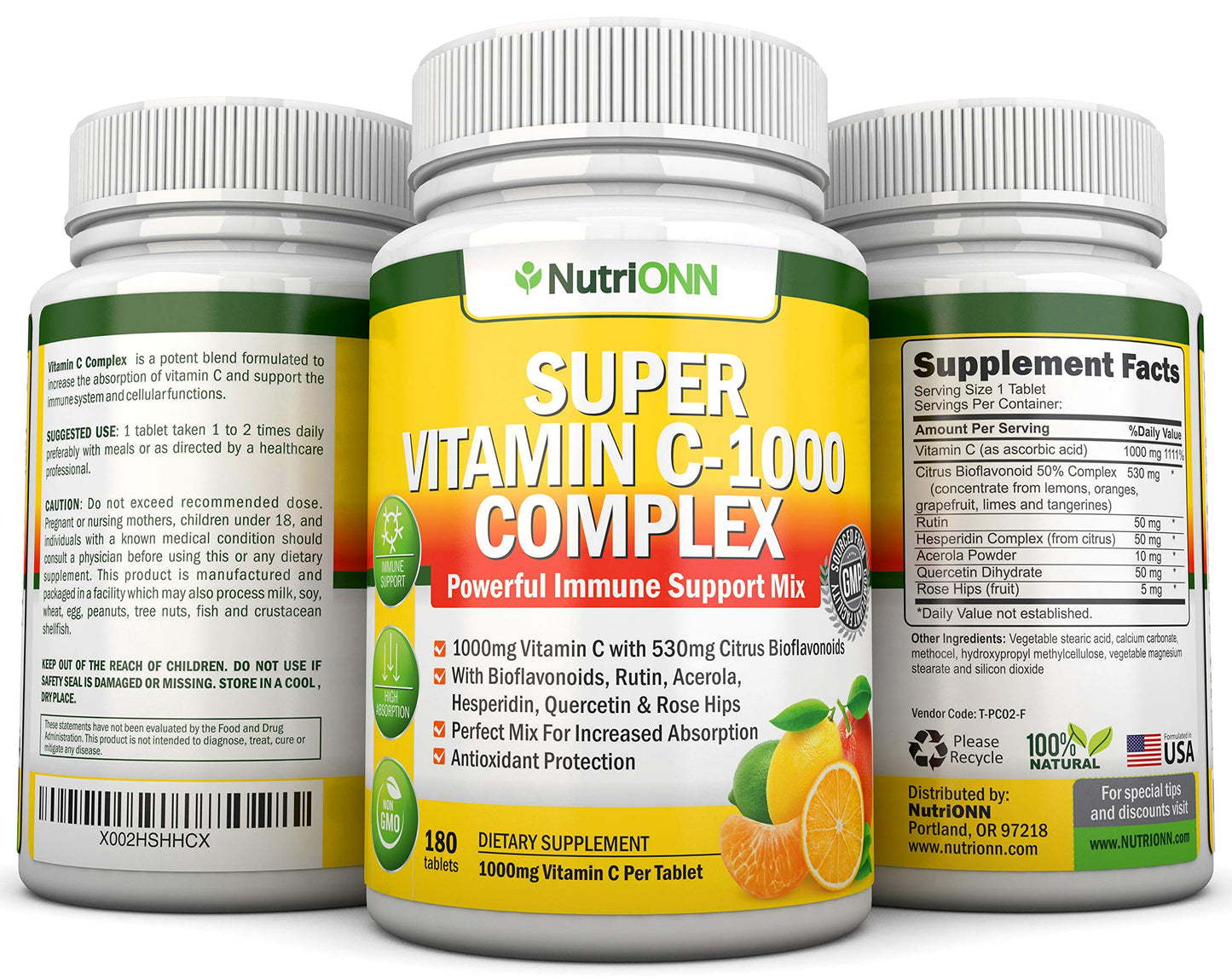 NutriONN Super Vitamin C Complex 1695mg 180 Tablets