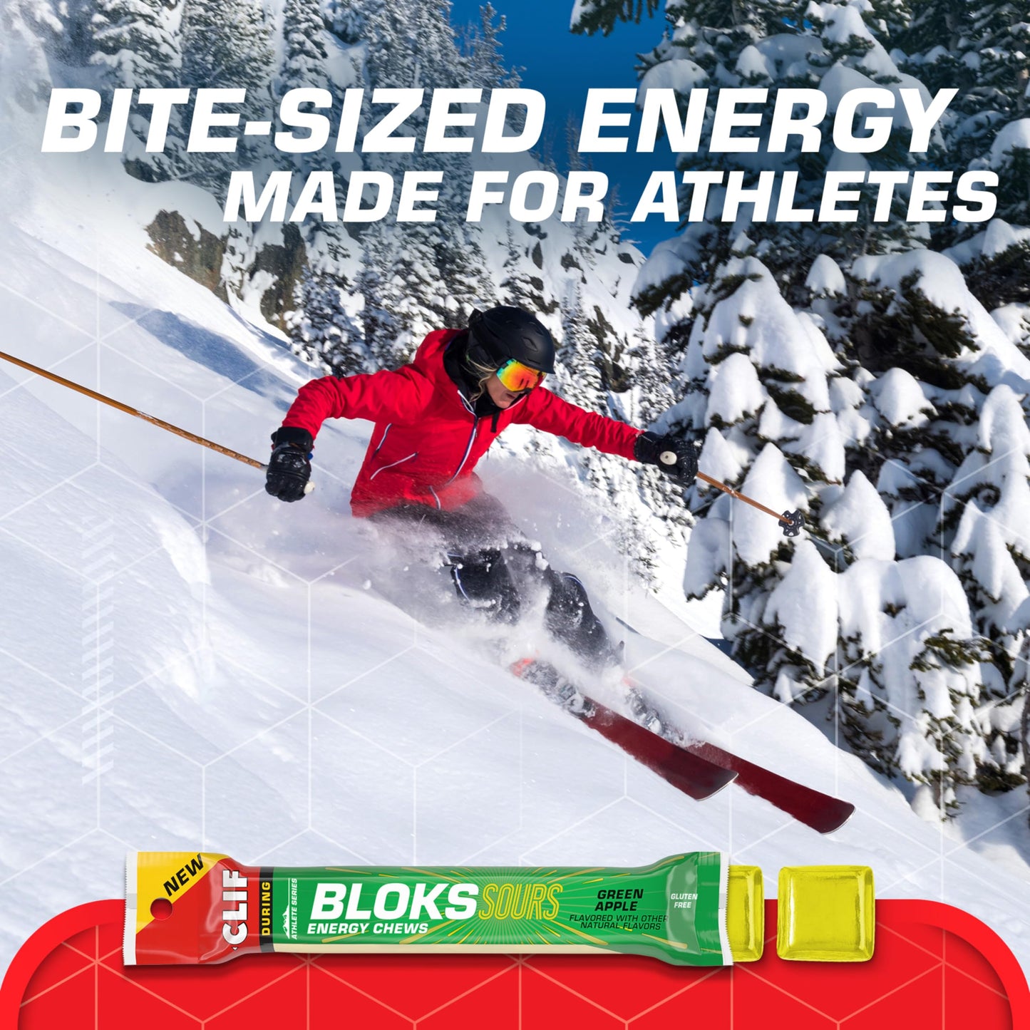 Clif Bloks Sours Green Apple Energy Chews Gummy 18 Count