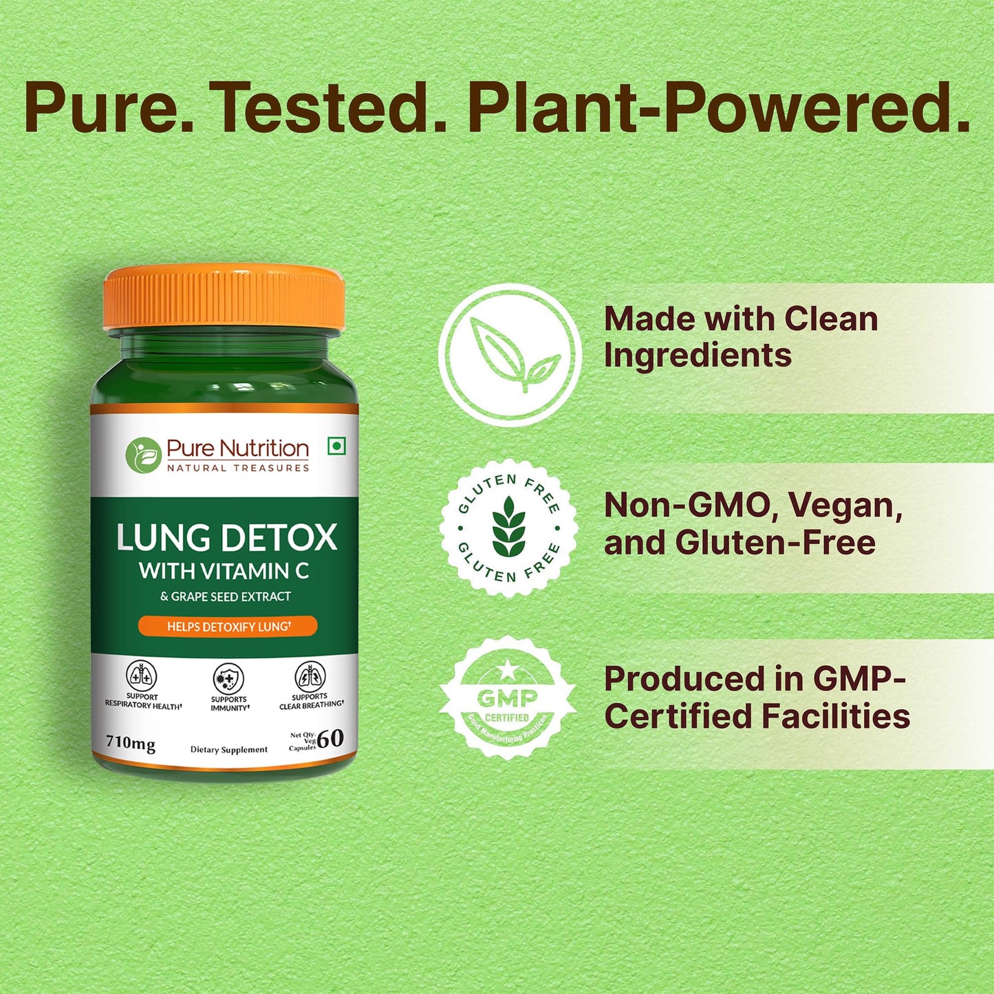 Pure Nutrition Natural Treasures Lung Health Supplement 60 Capsules