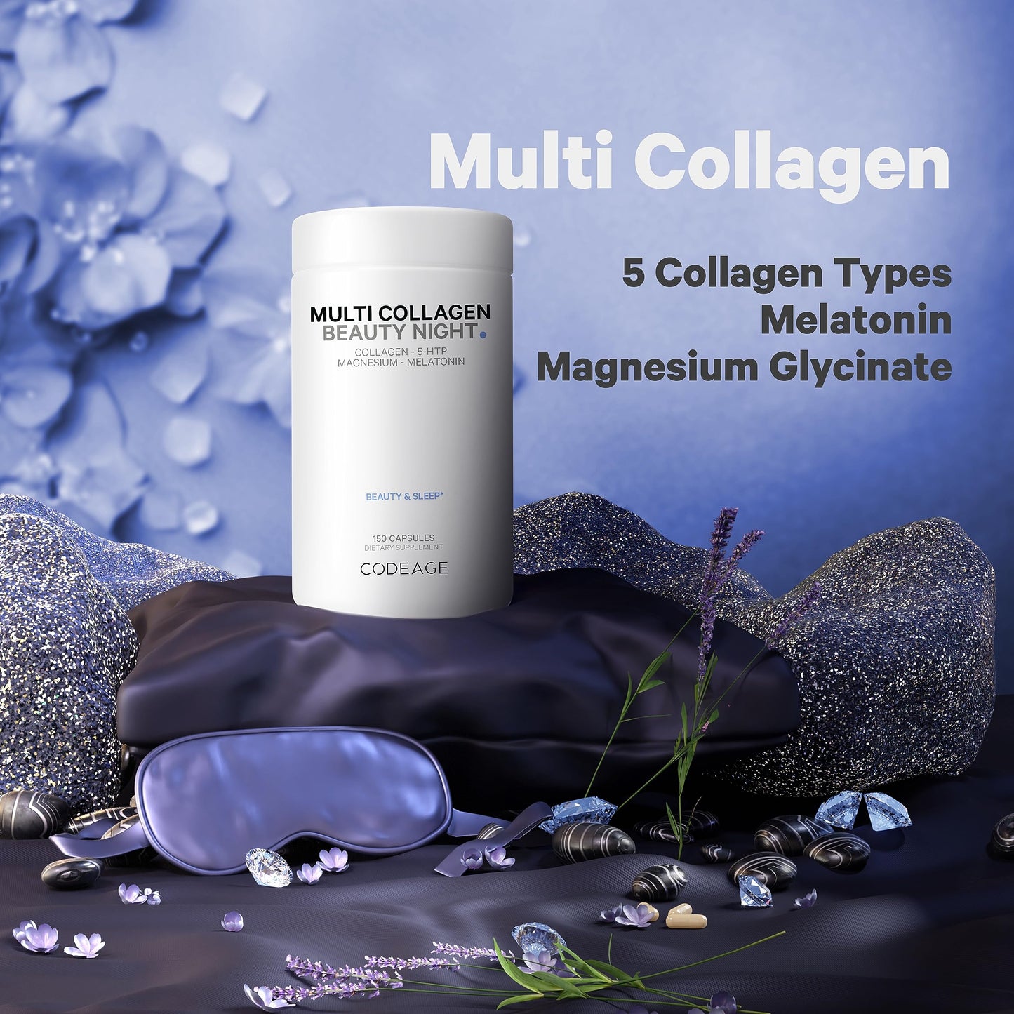 Codeage Multi Collagen Protein Beauty Night Capsules 150 Count