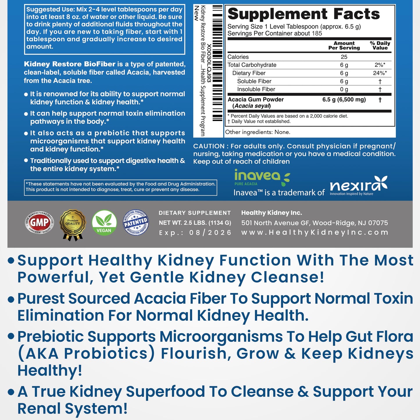 Kidney Restore Bio Fiber Kidney Cleanse Detox & Repair Powder 40