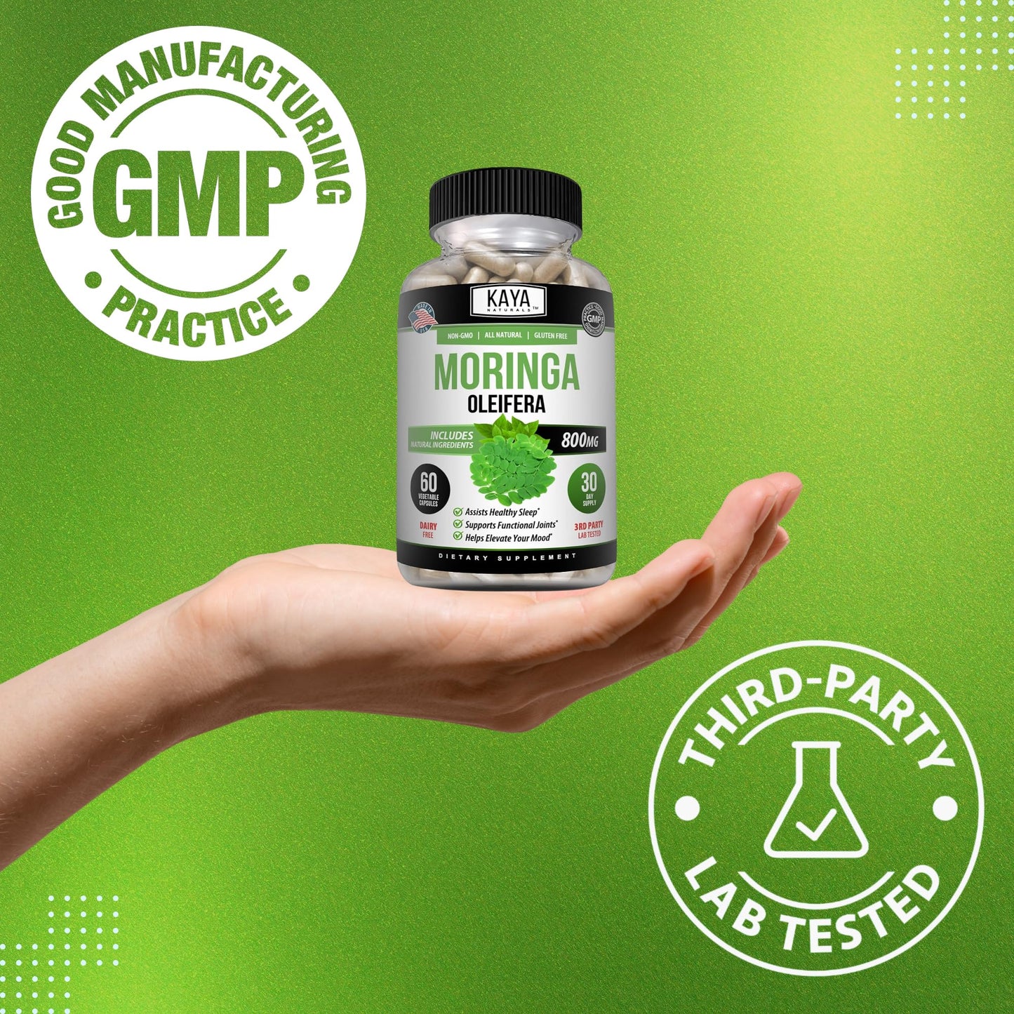 Kaya Naturals Moringa Leaf Extract Capsule 60 Count