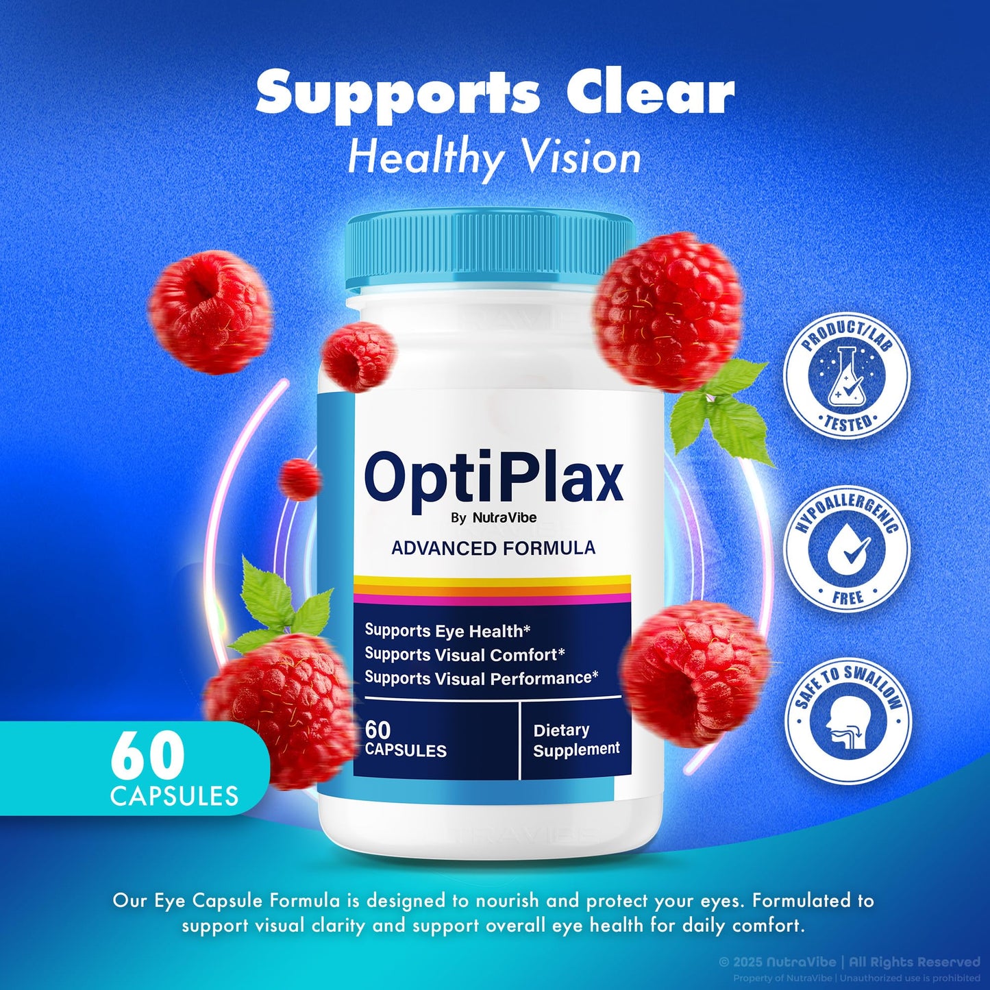NutraVibe OptiPlax Eye Supplement Capsules 120 Capsules
