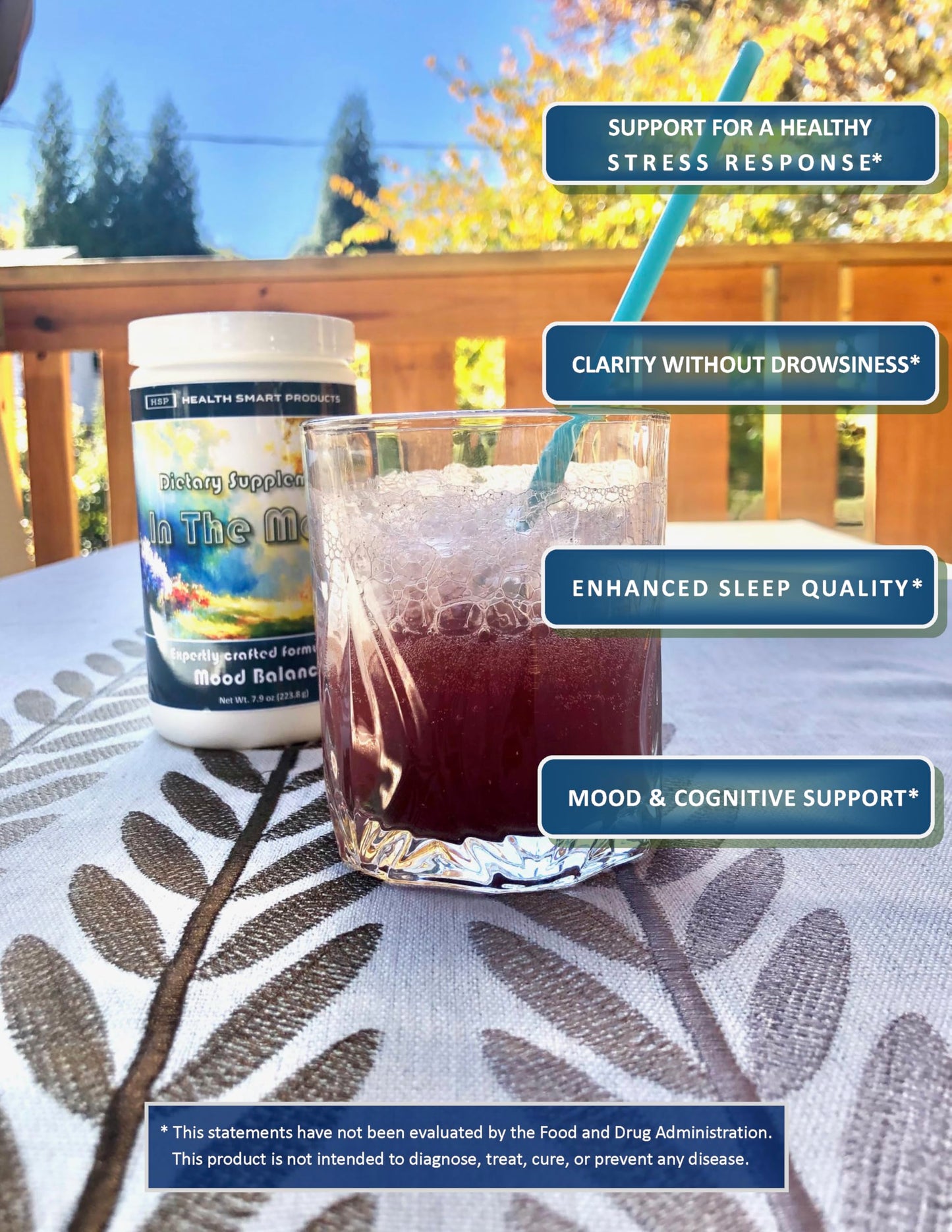 HEALTH SMART PRODUCTS In The Mood Magnesium Glycinate, Ashwagandha, Glycine, L-Theanine, GABA Powder 7.9 Ounces