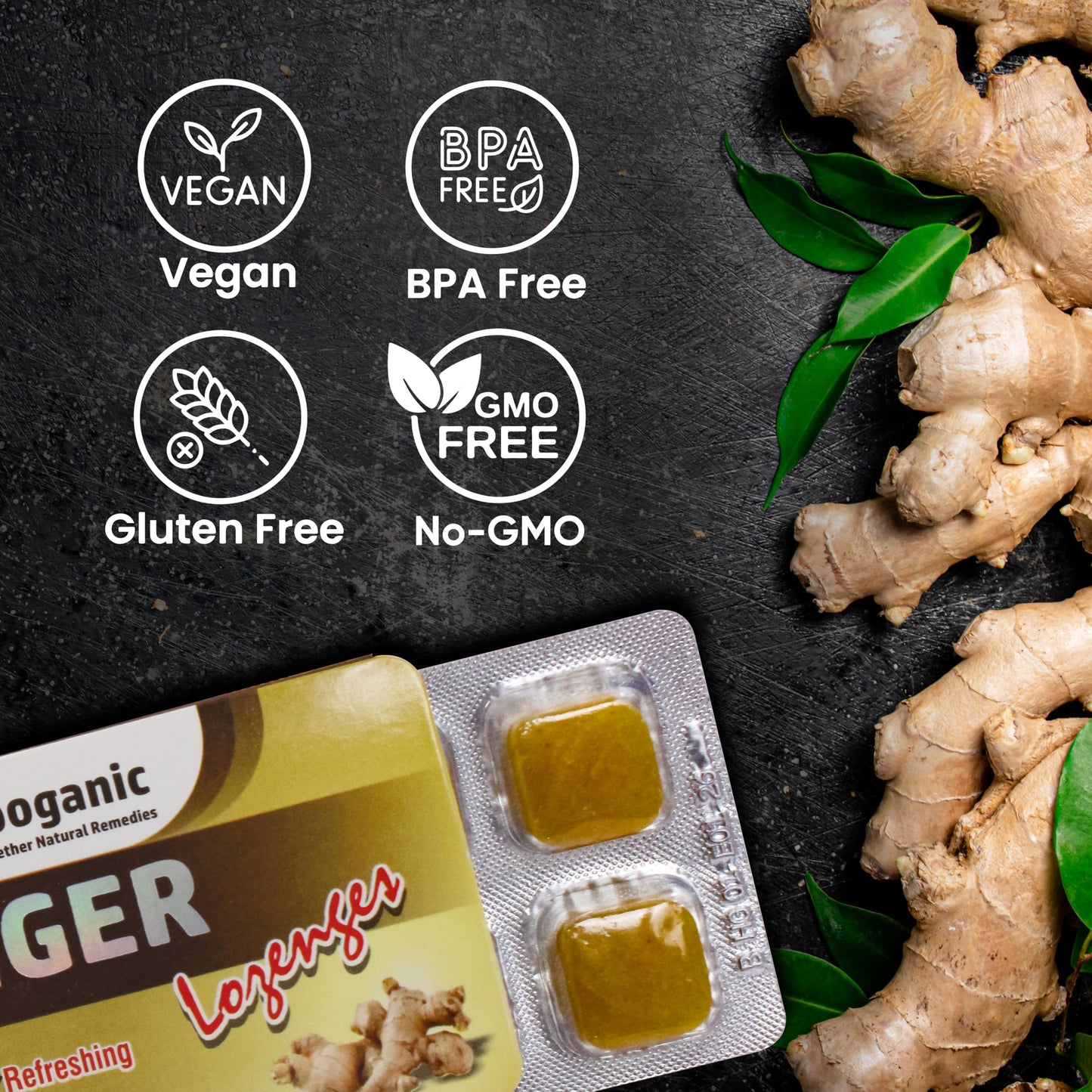 HERBOGANIC Ginger Lozenges Tablet 120 Tablets