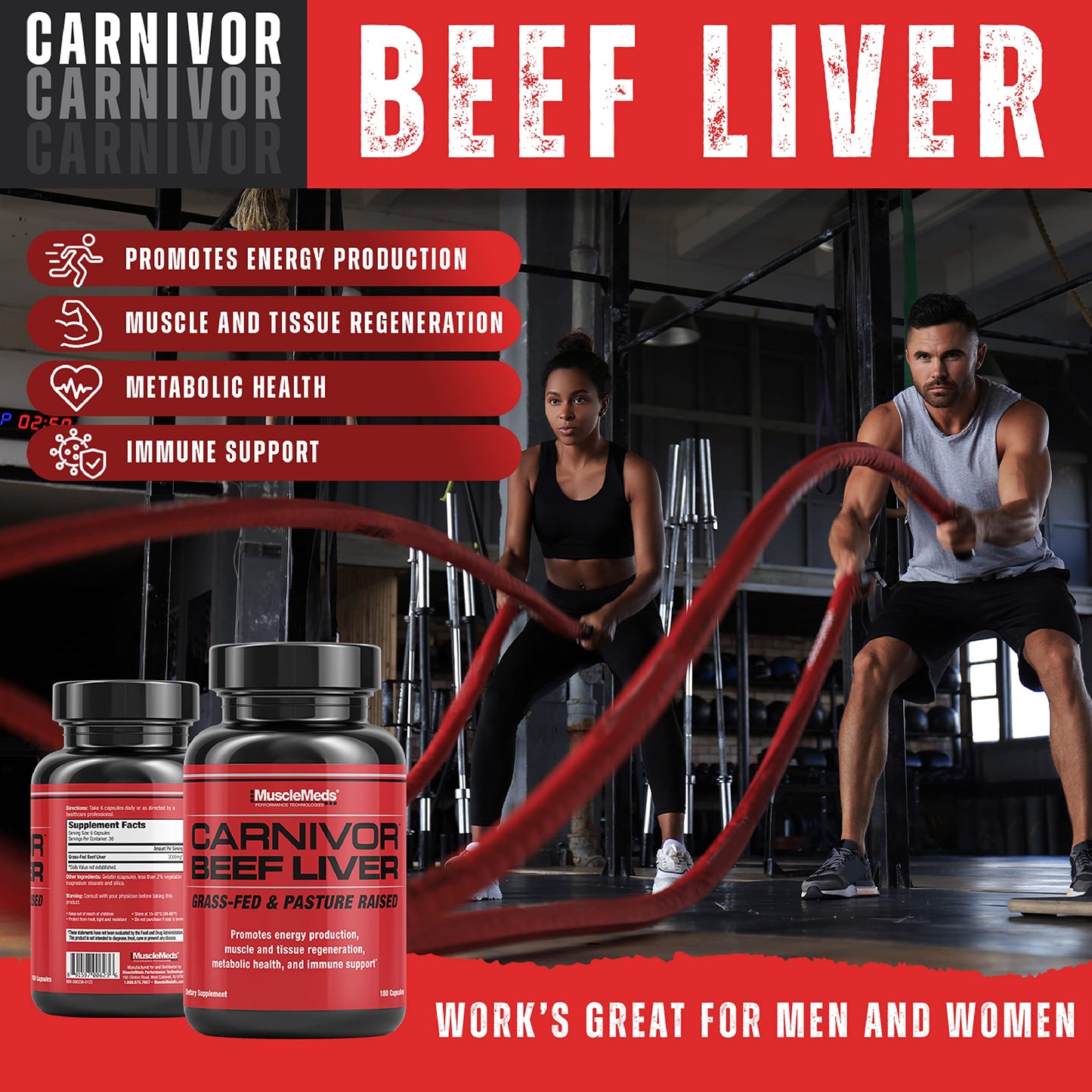 MuscleMeds Carnivor Beef Liver Capsules, 180 Capsules